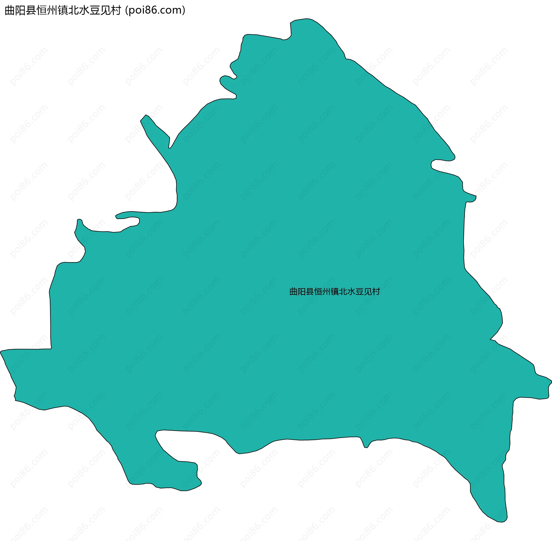 曲阳县恒州镇北水豆见村边界地图