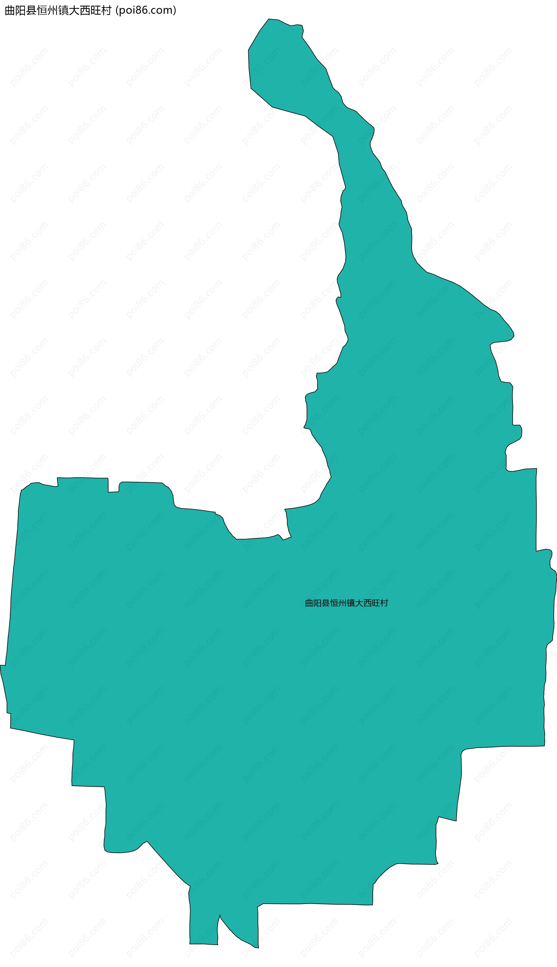 曲阳县恒州镇大西旺村边界地图