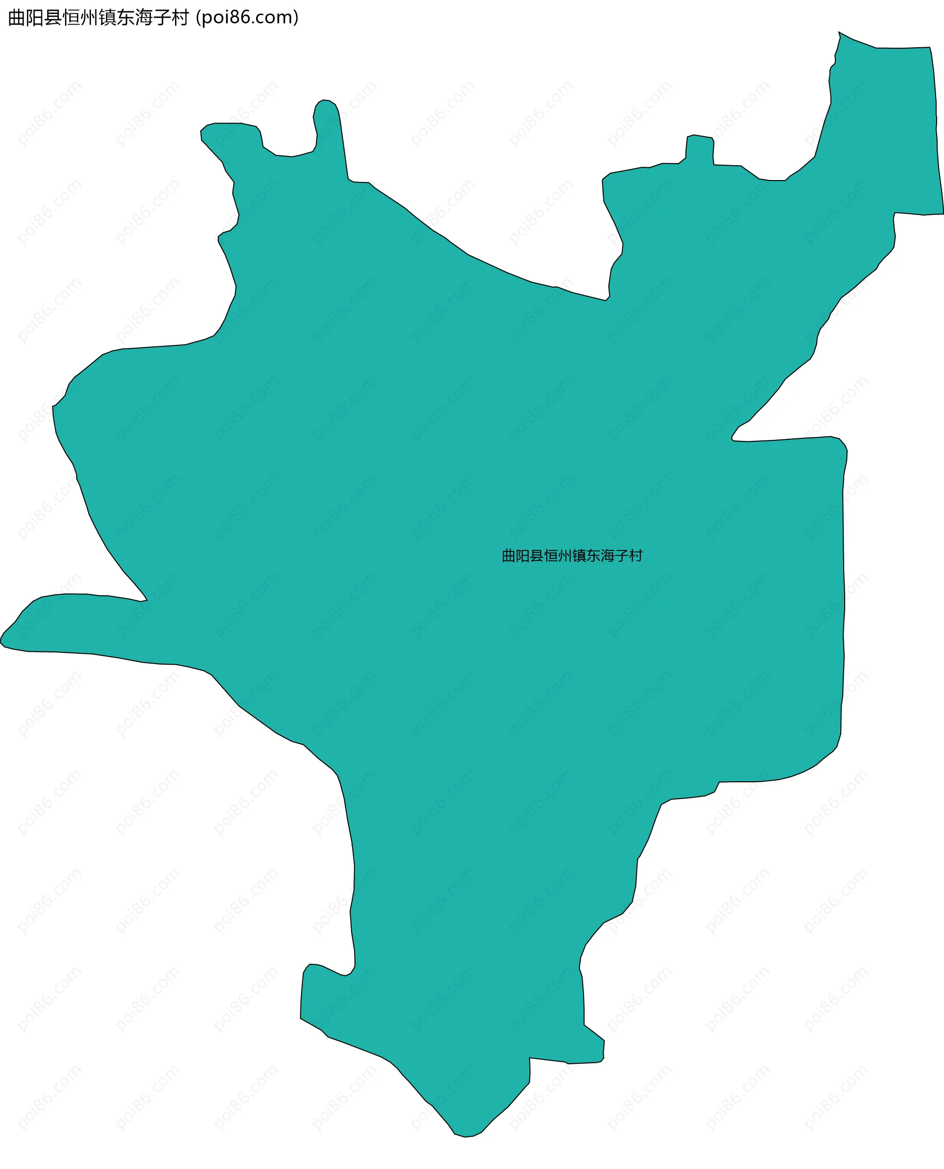 曲阳县恒州镇东海子村边界地图