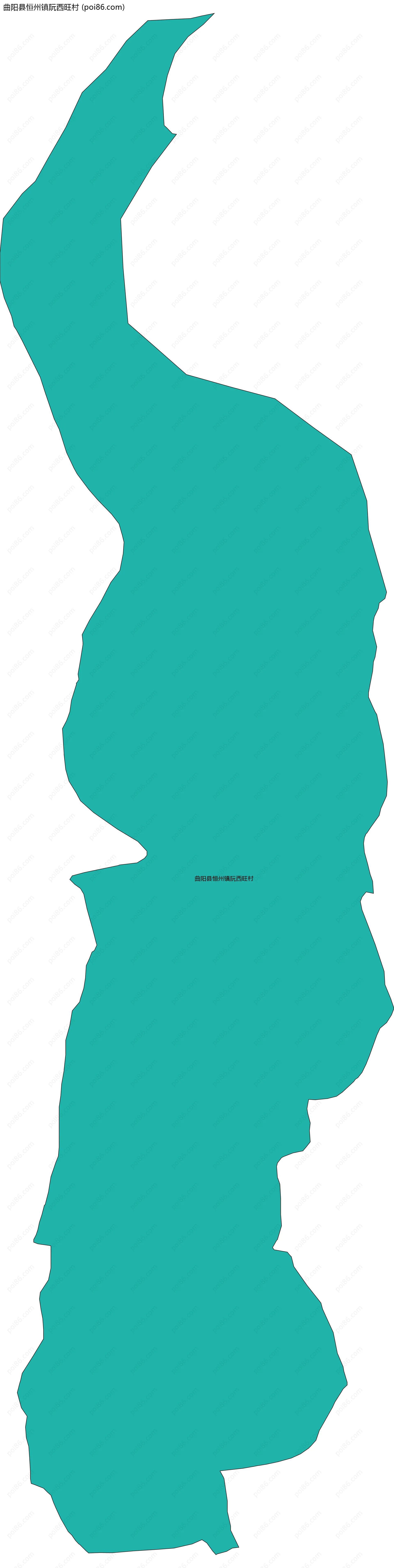 曲阳县恒州镇阮西旺村边界地图