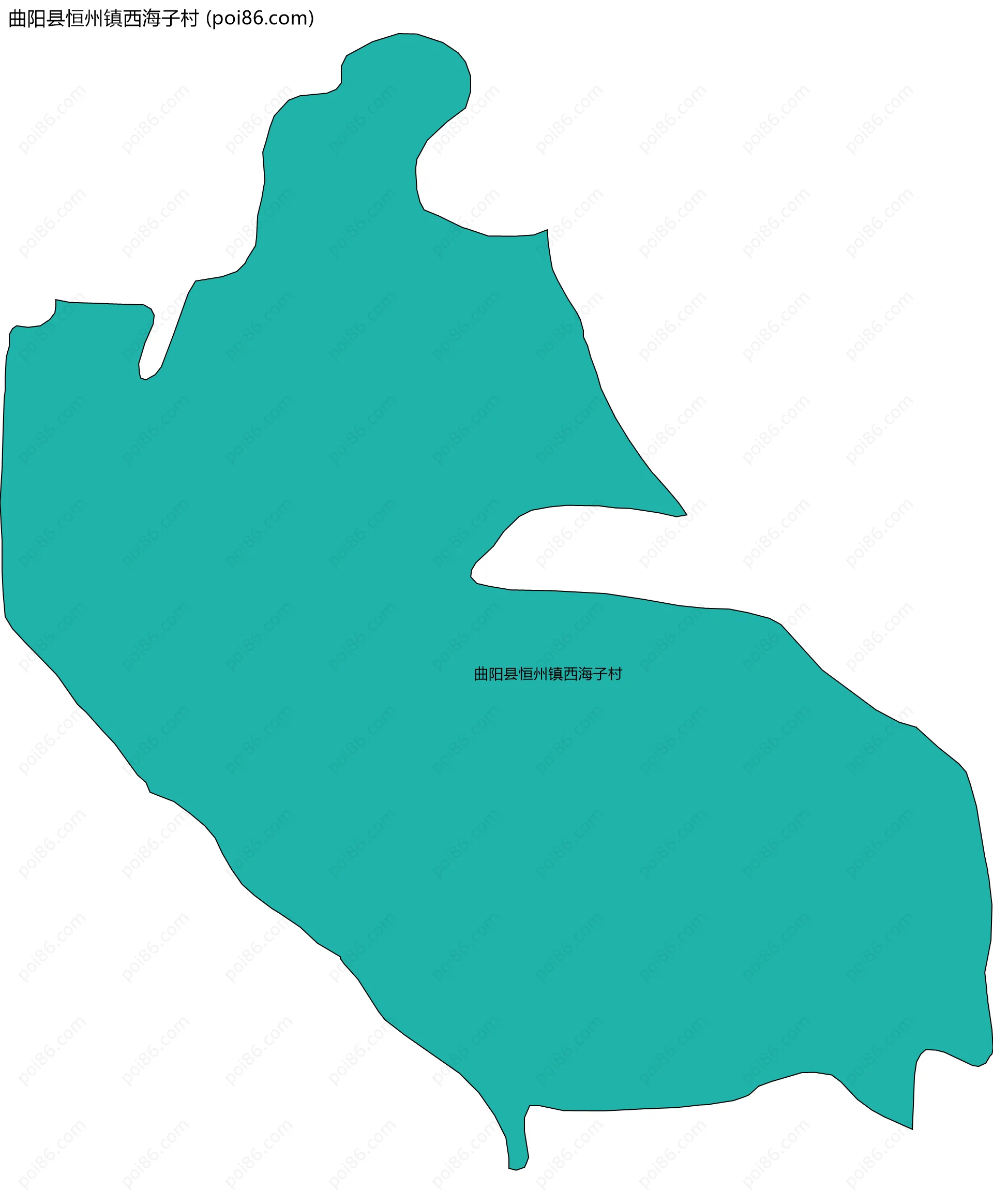 曲阳县恒州镇西海子村边界地图