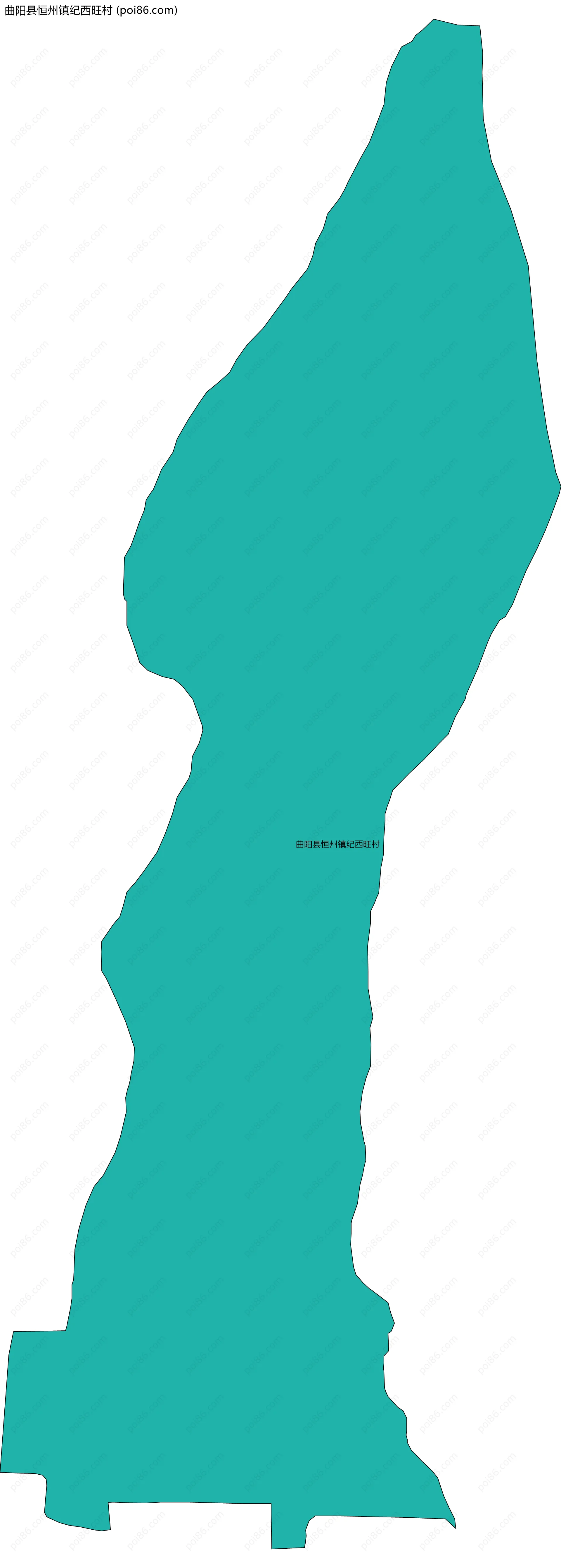 曲阳县恒州镇纪西旺村边界地图