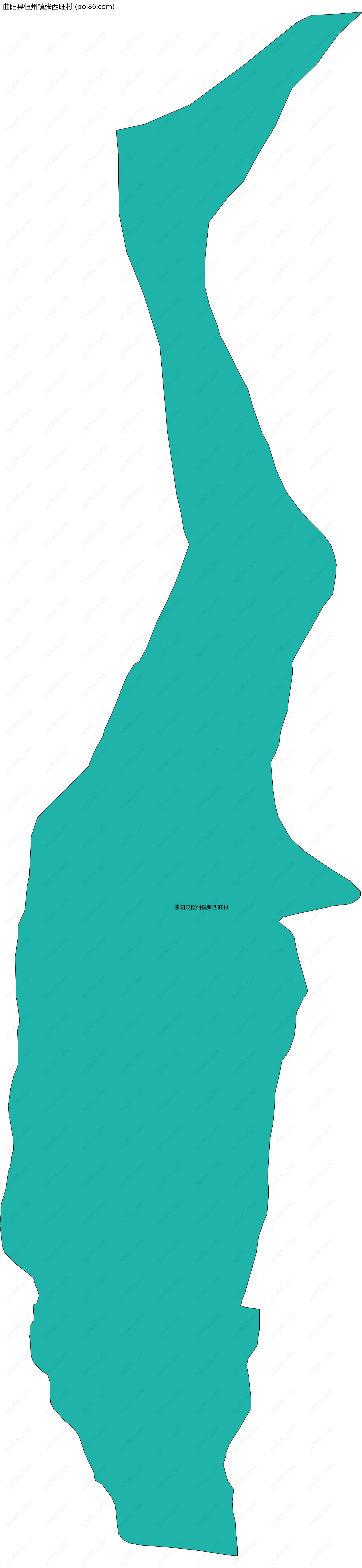 曲阳县恒州镇张西旺村边界地图