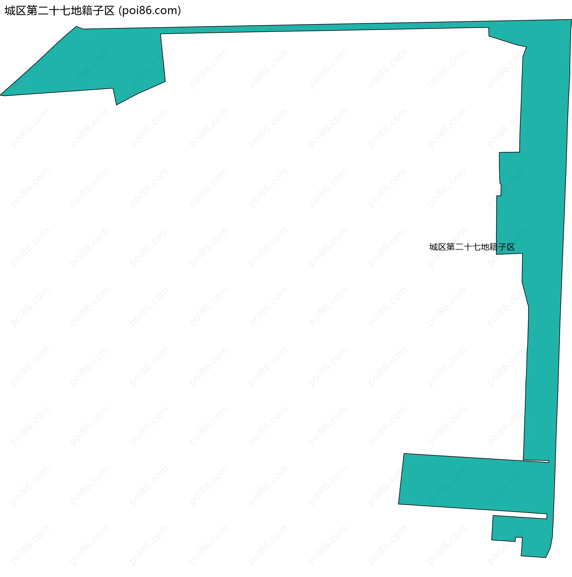 城区第二十七地籍子区边界地图