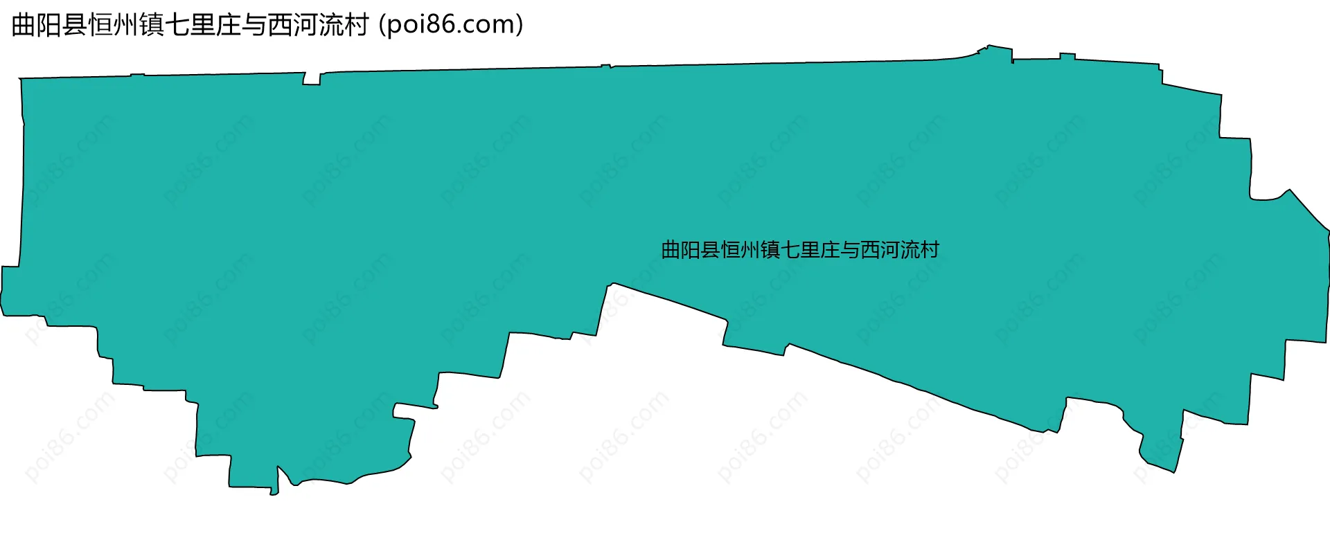 曲阳县恒州镇七里庄与西河流村边界地图