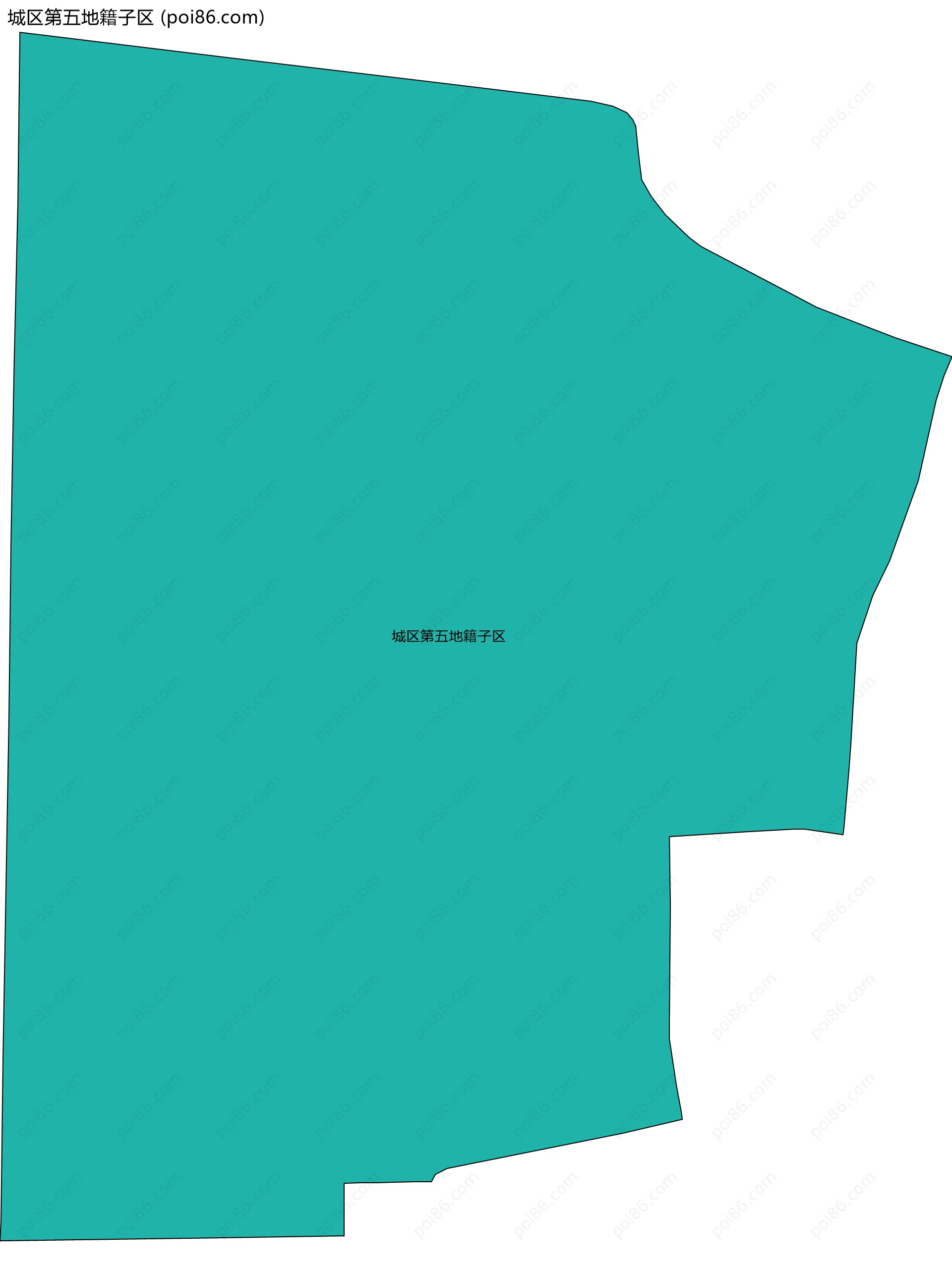 城区第五地籍子区边界地图