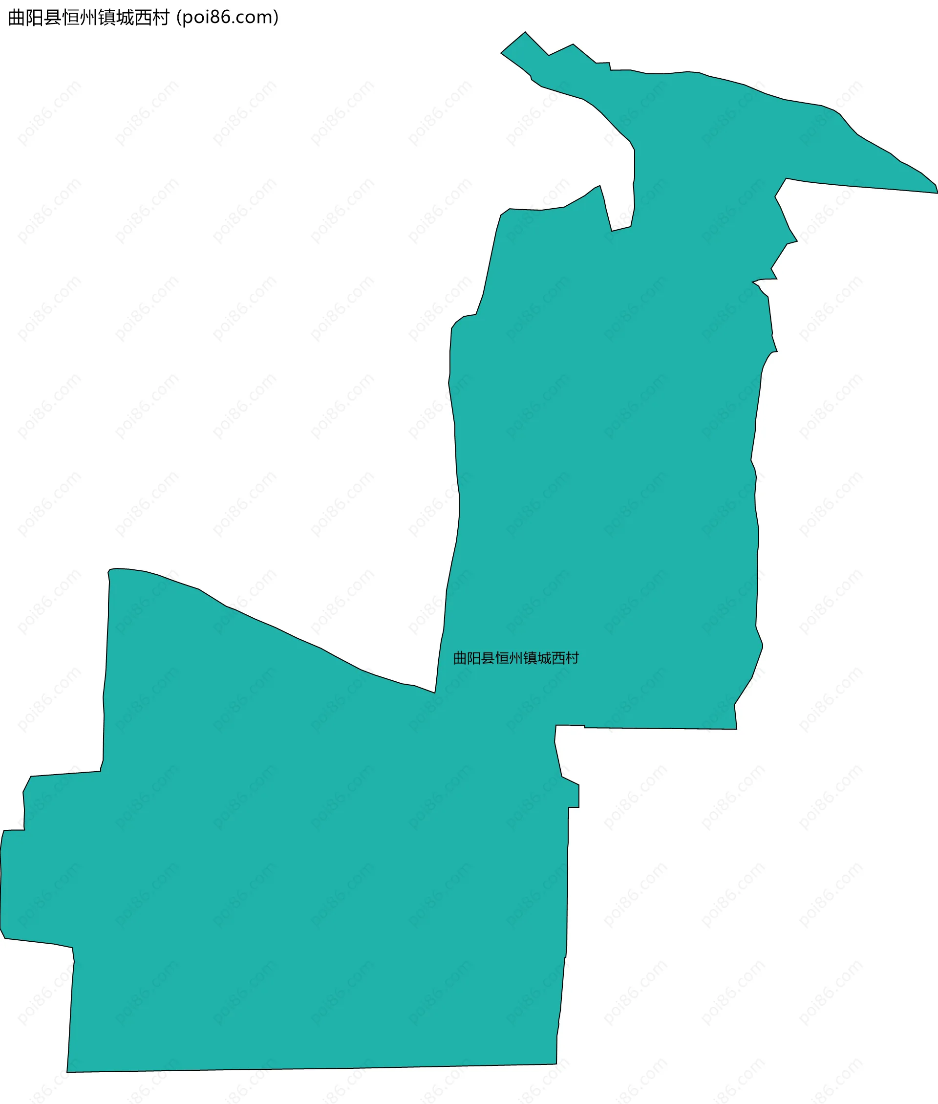 曲阳县恒州镇城西村边界地图