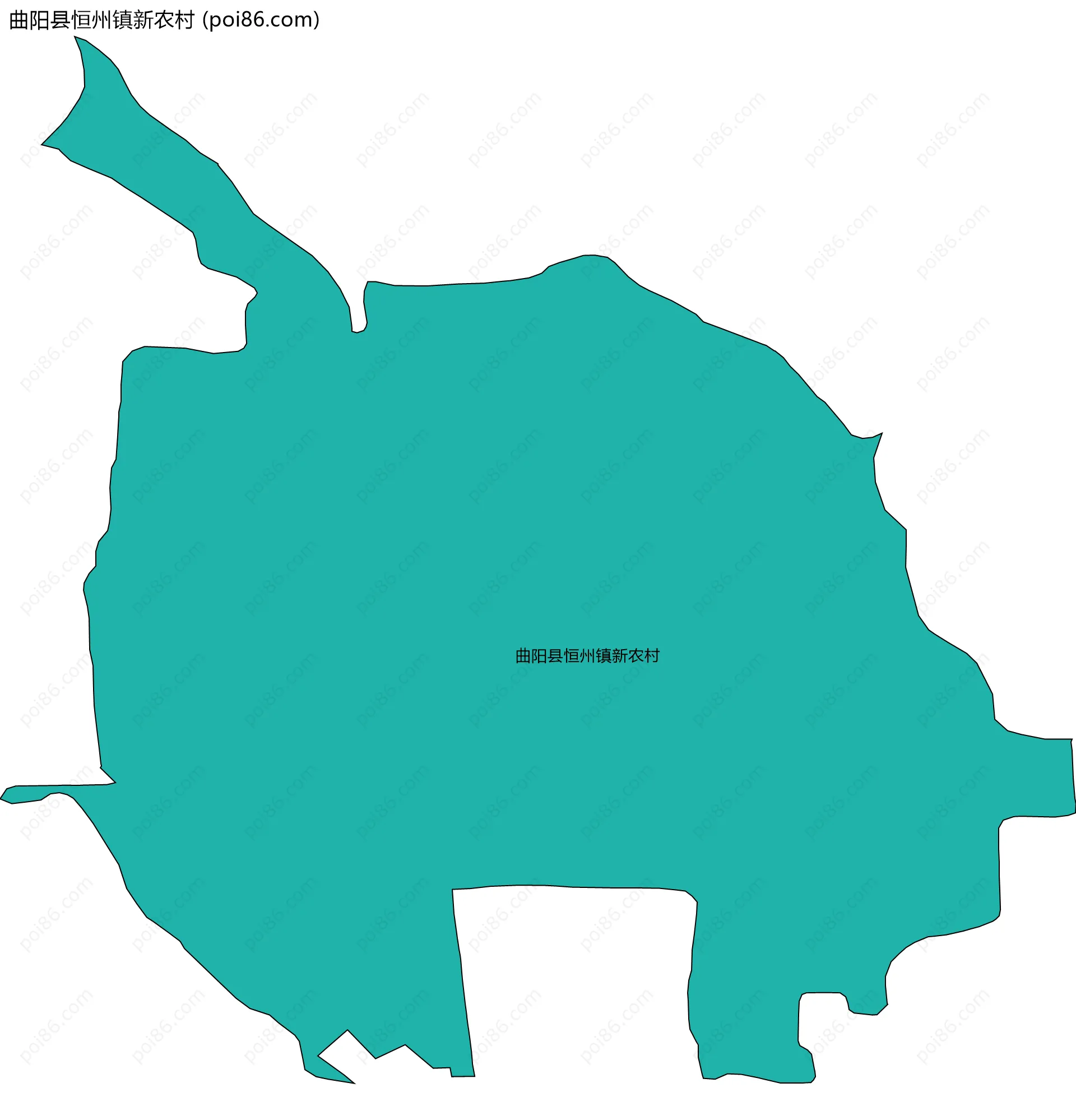 曲阳县恒州镇新农村边界地图