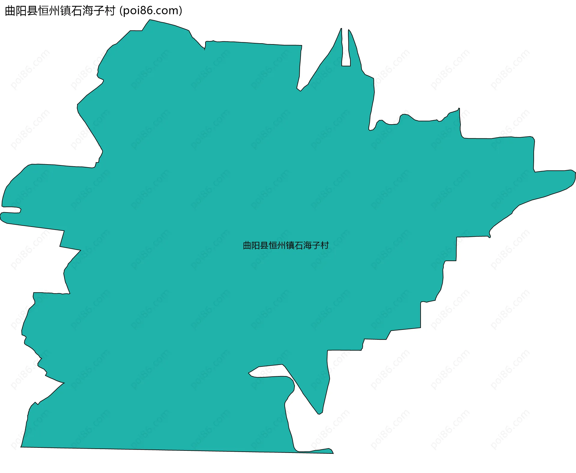 曲阳县恒州镇石海子村边界地图