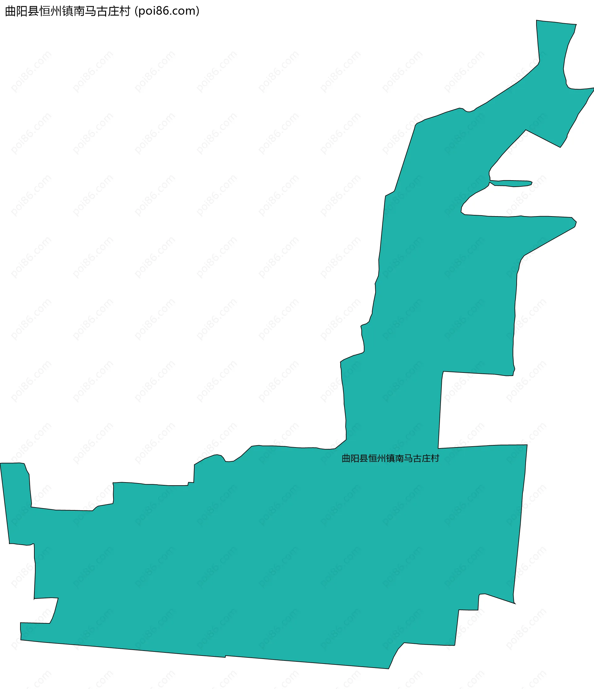 曲阳县恒州镇南马古庄村边界地图