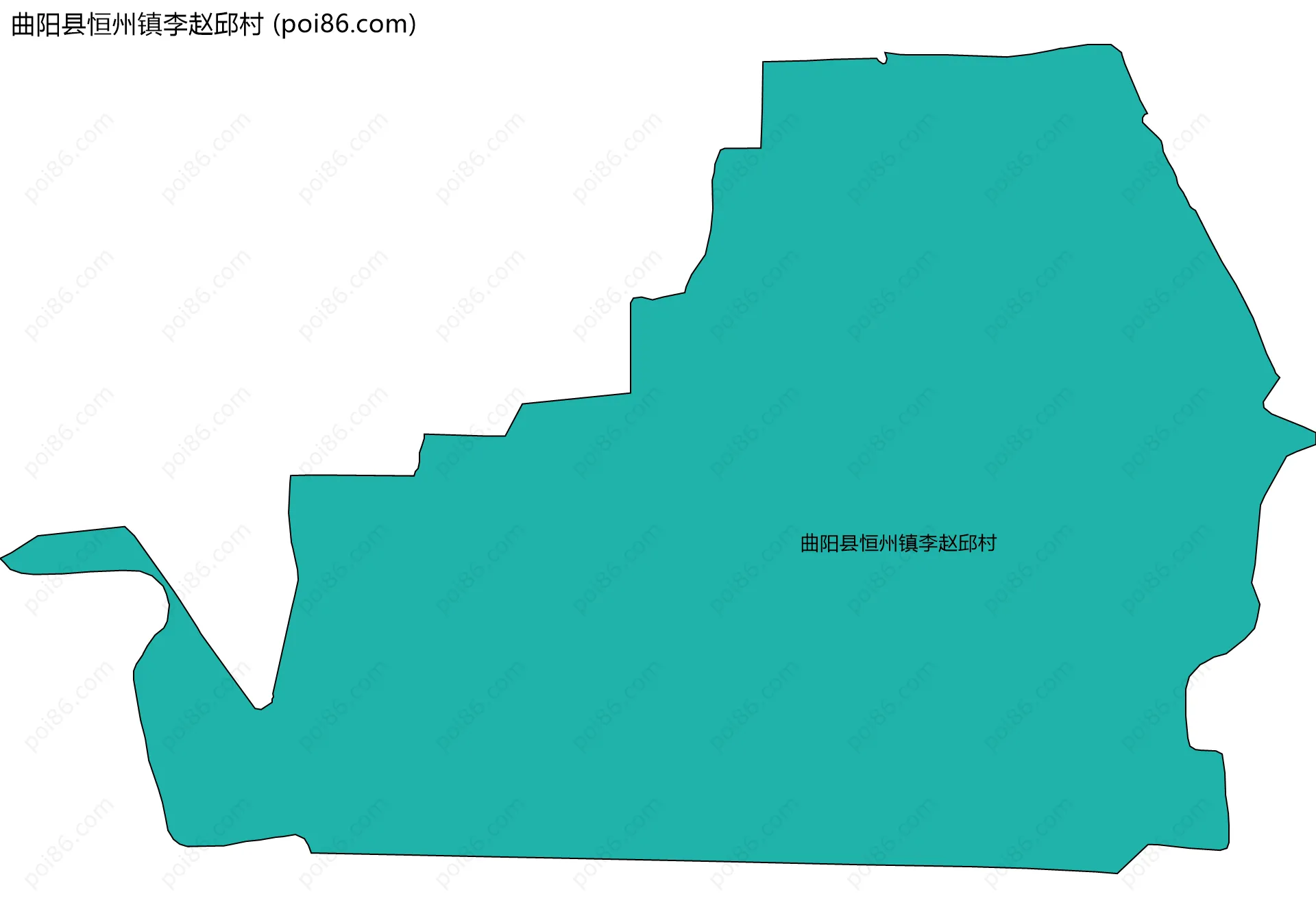 曲阳县恒州镇李赵邱村边界地图