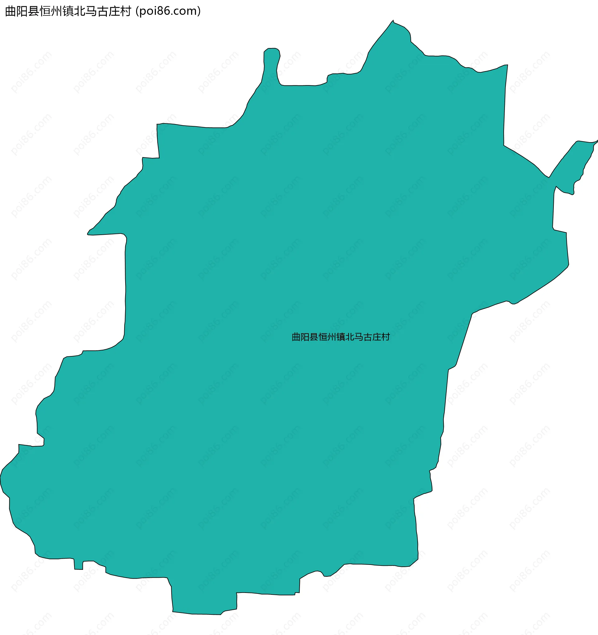 曲阳县恒州镇北马古庄村边界地图
