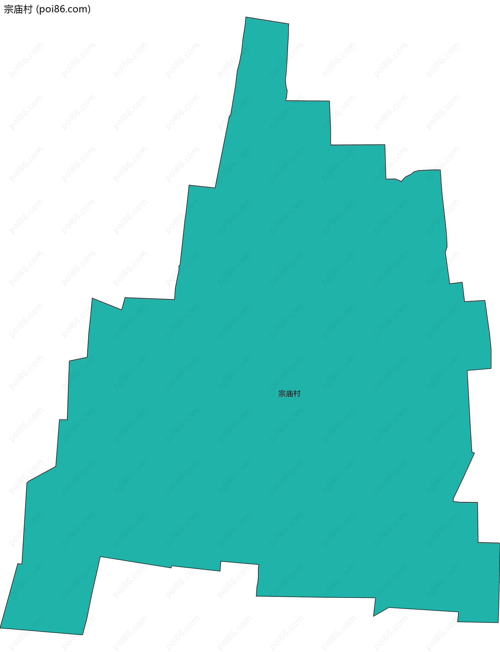 宗庙村边界地图