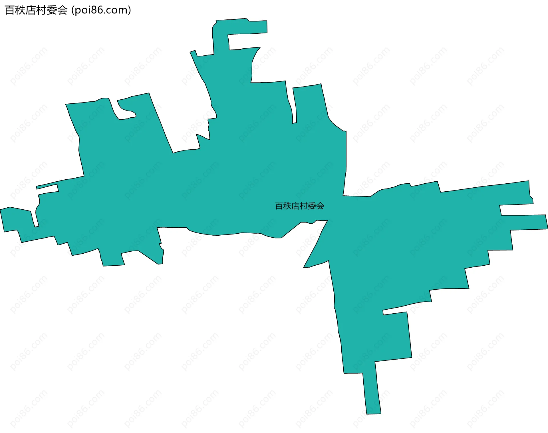 百秩店村委会边界地图