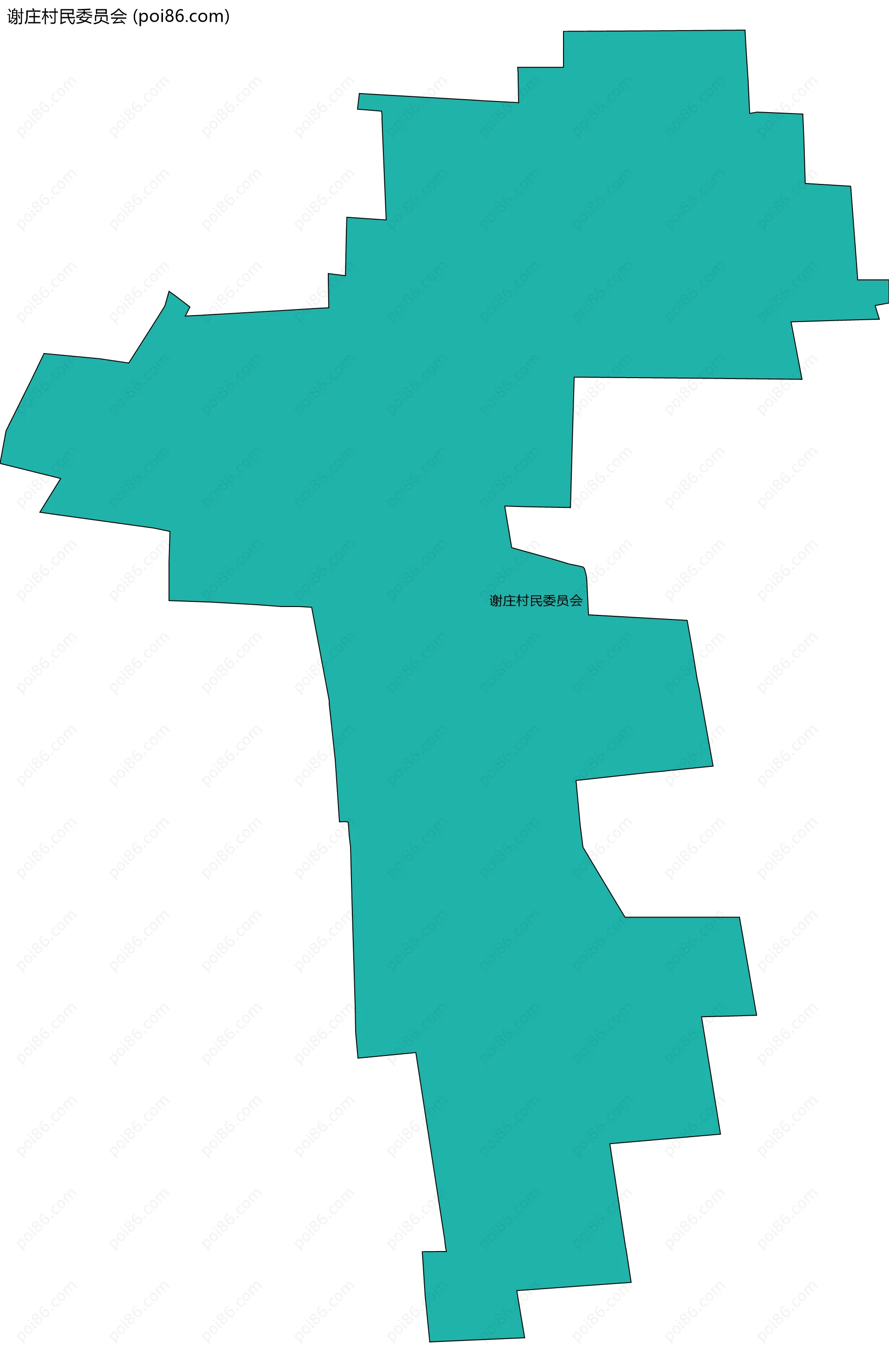 谢庄村民委员会边界地图