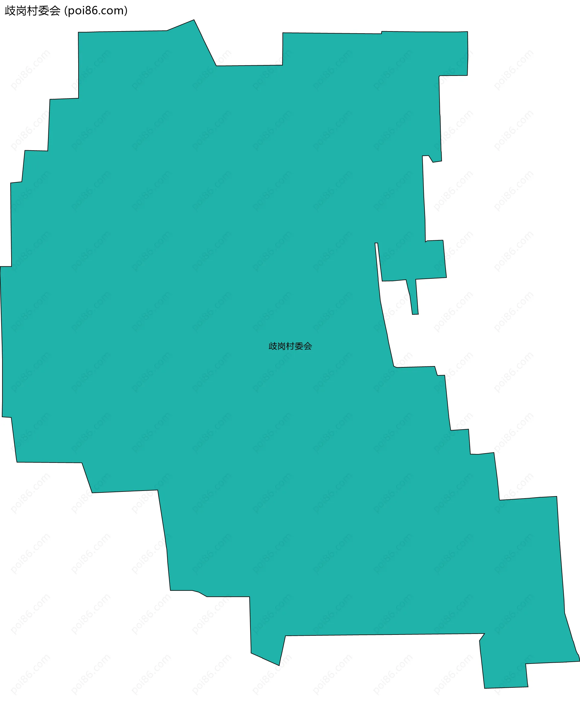 歧岗村委会边界地图