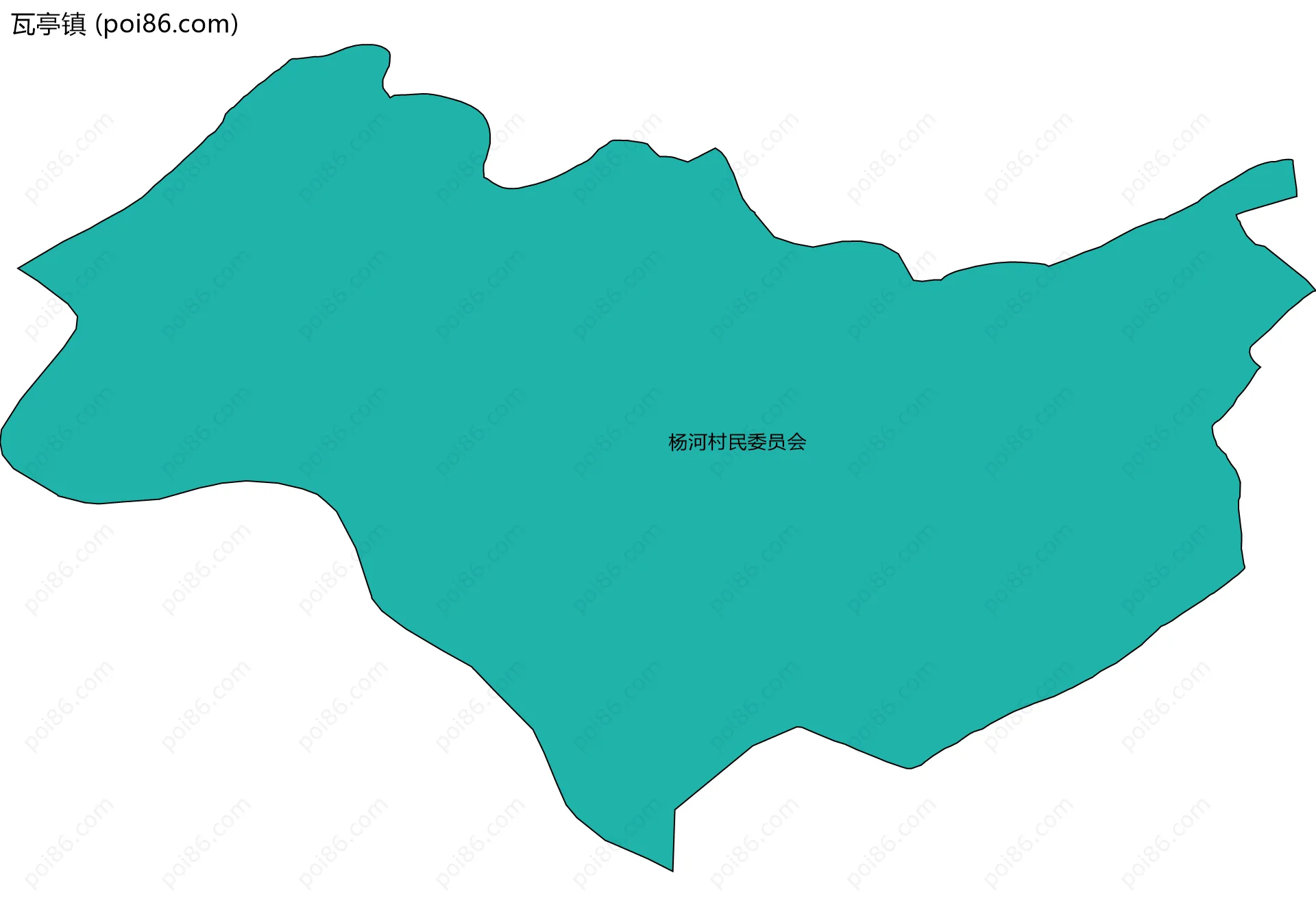 瓦亭镇边界地图(五级行政区划)