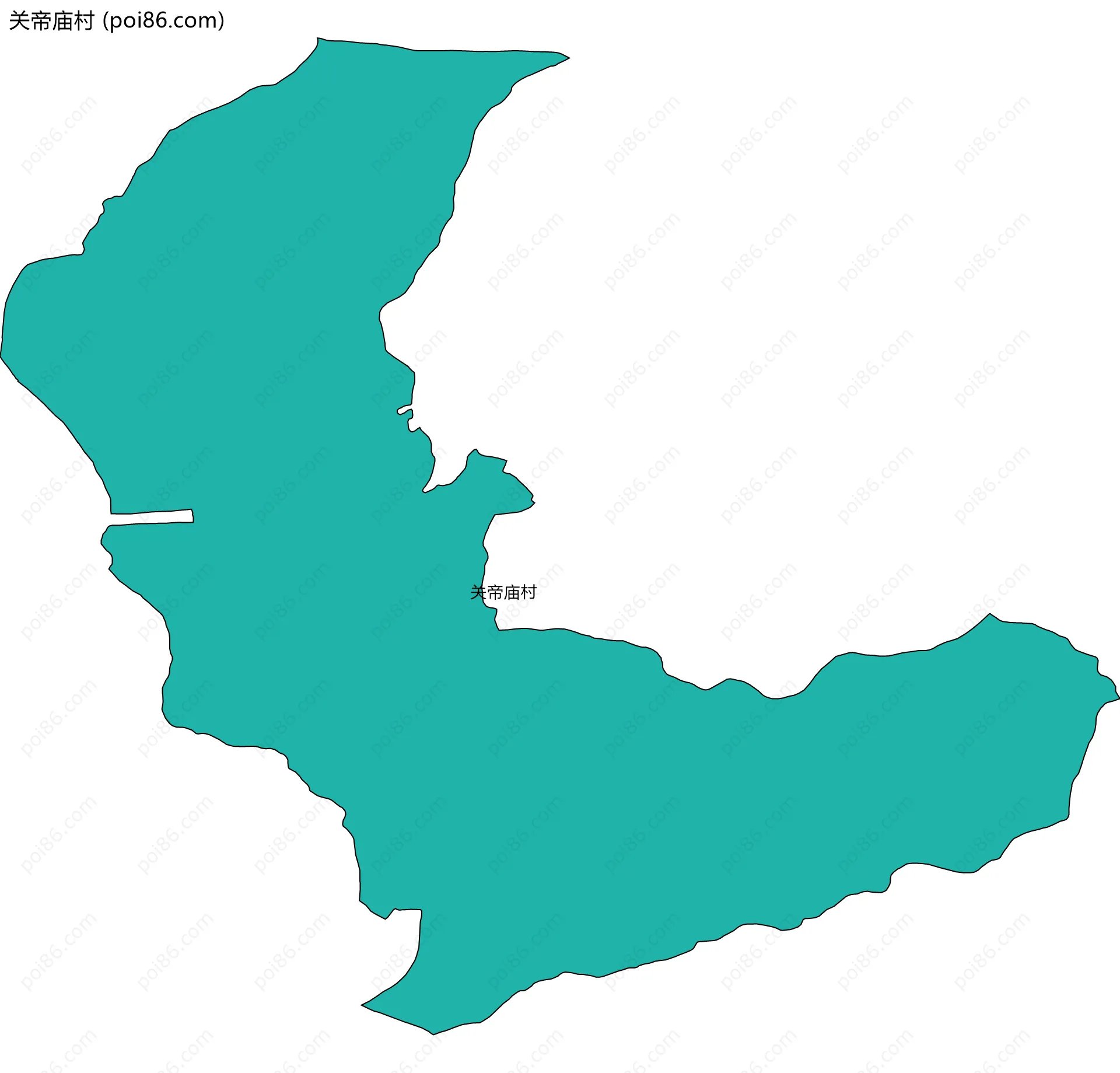 关帝庙村边界地图