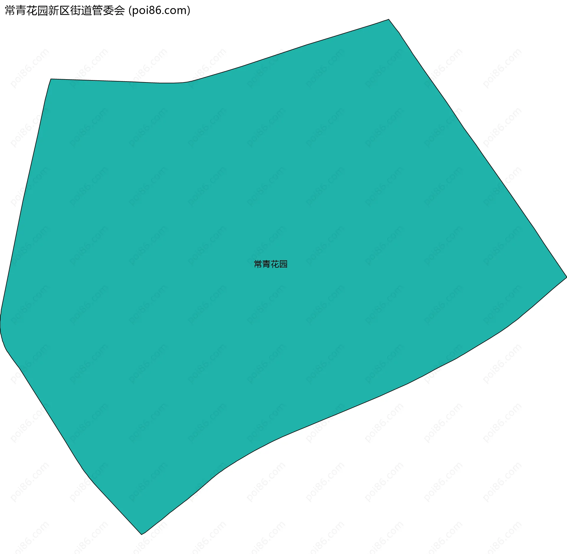 常青花园新区街道管委会边界地图(五级行政区划)