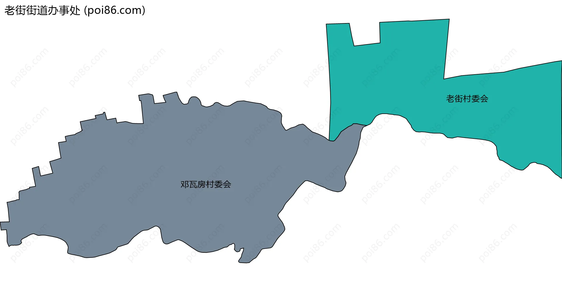 老街街道办事处边界地图(五级行政区划)