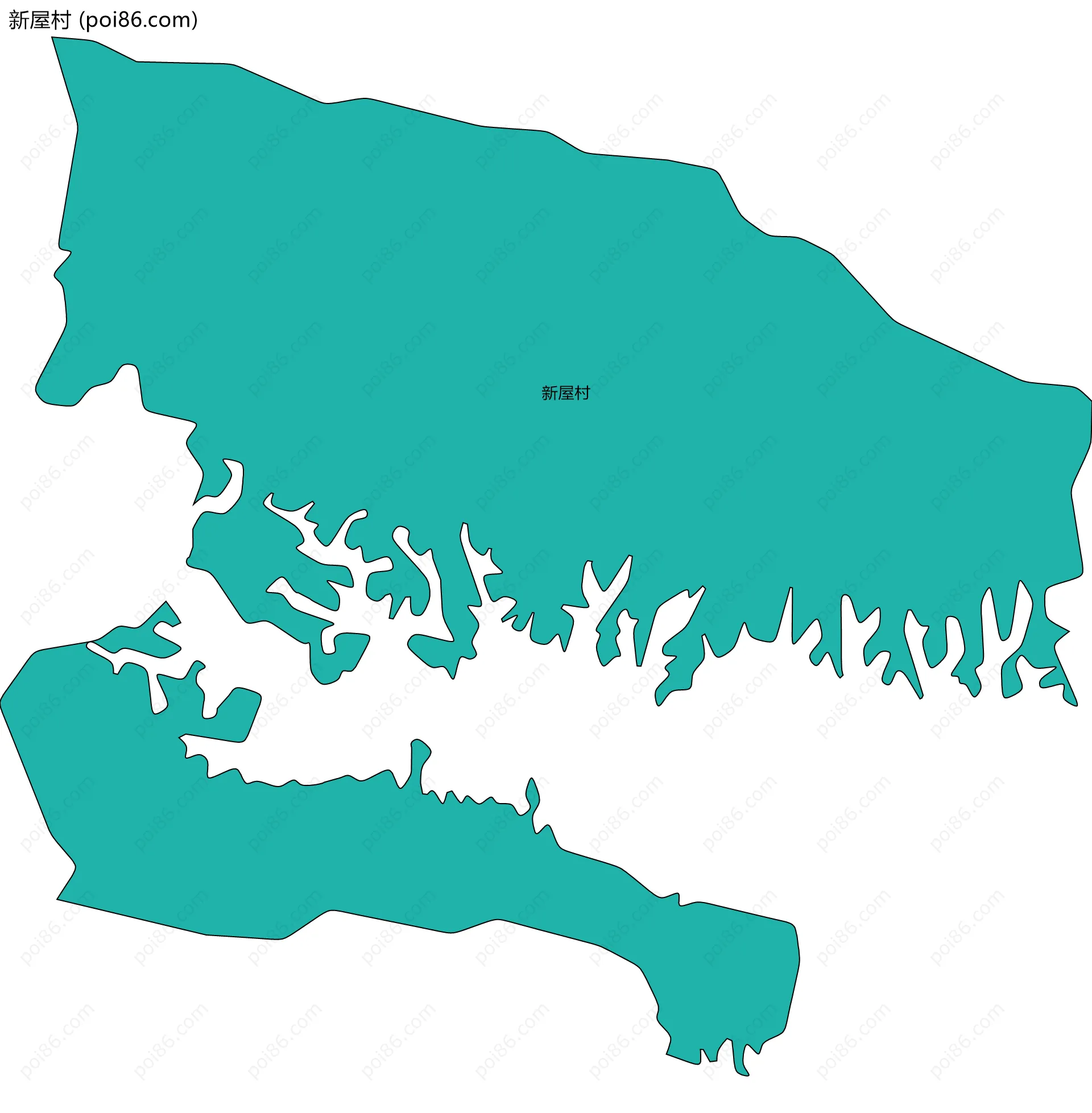 新屋村边界地图