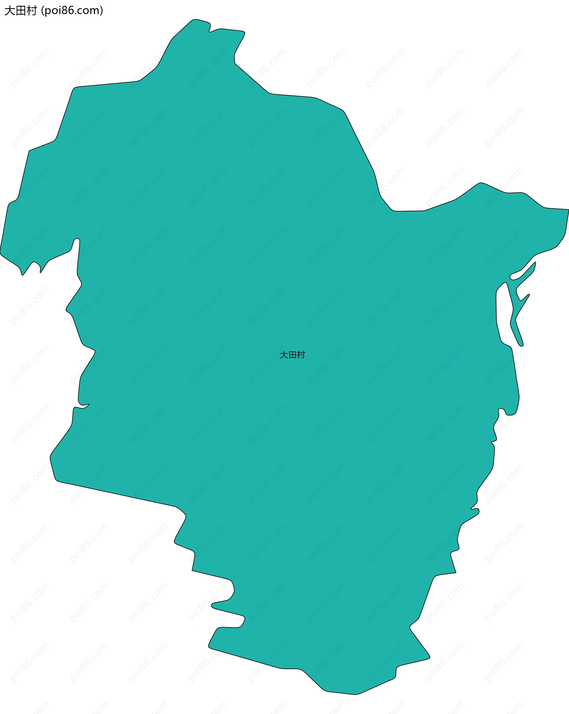 大田村边界地图