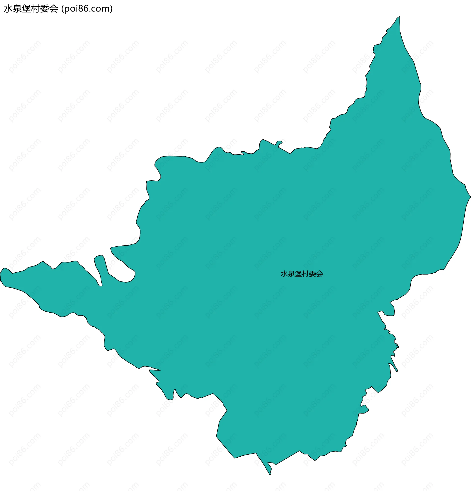 水泉堡村委会边界地图