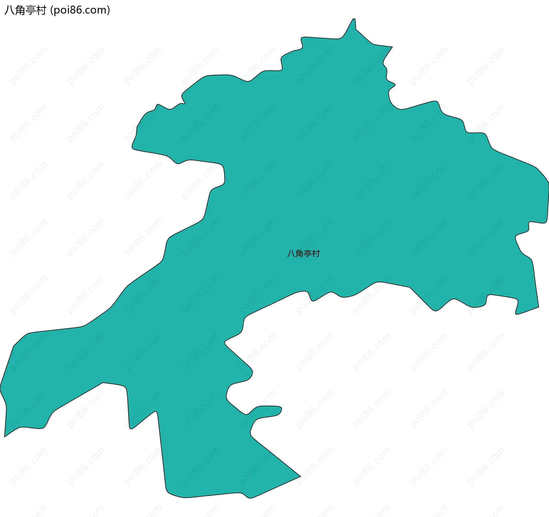 八角亭村边界地图
