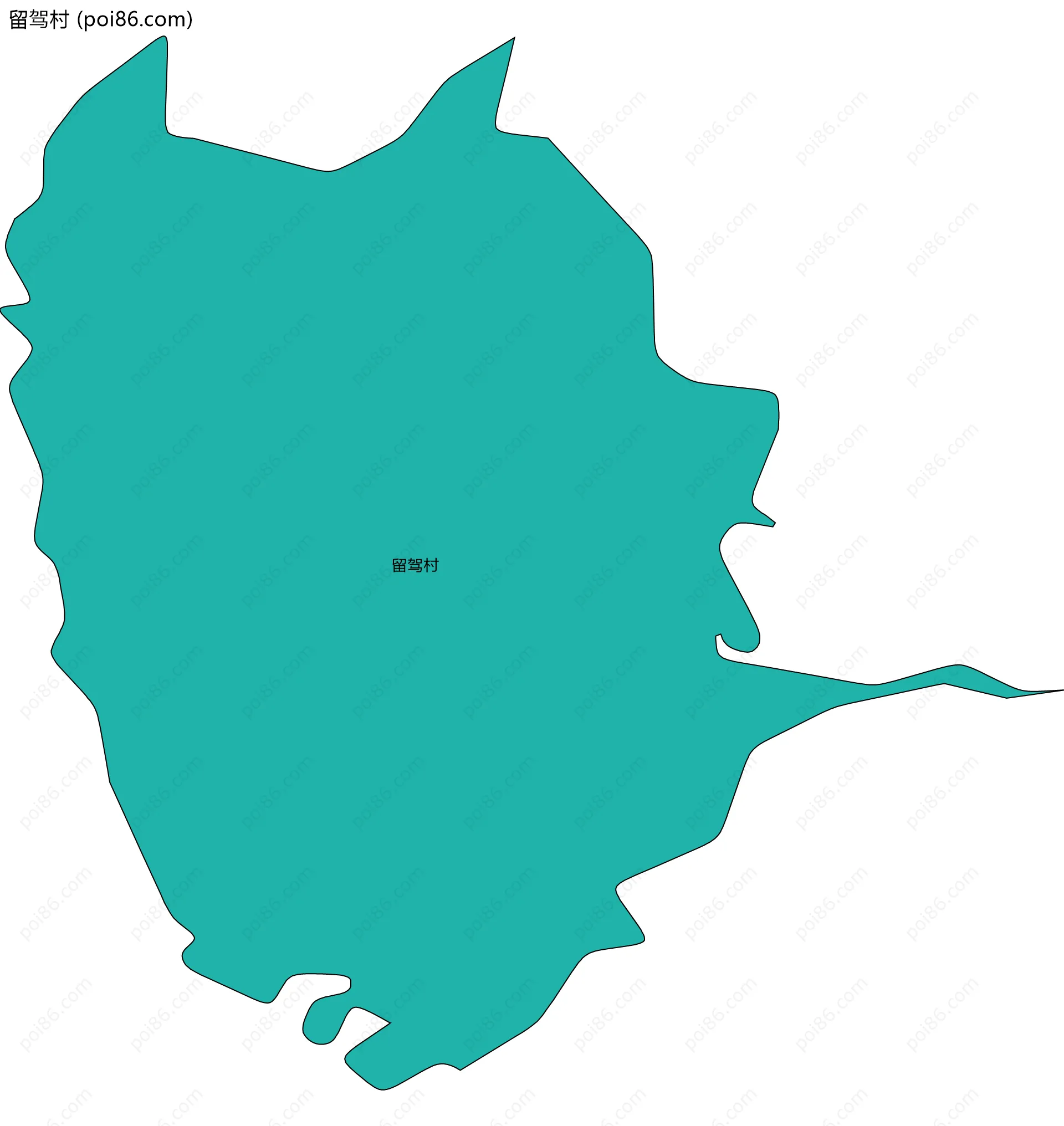 留驾村边界地图