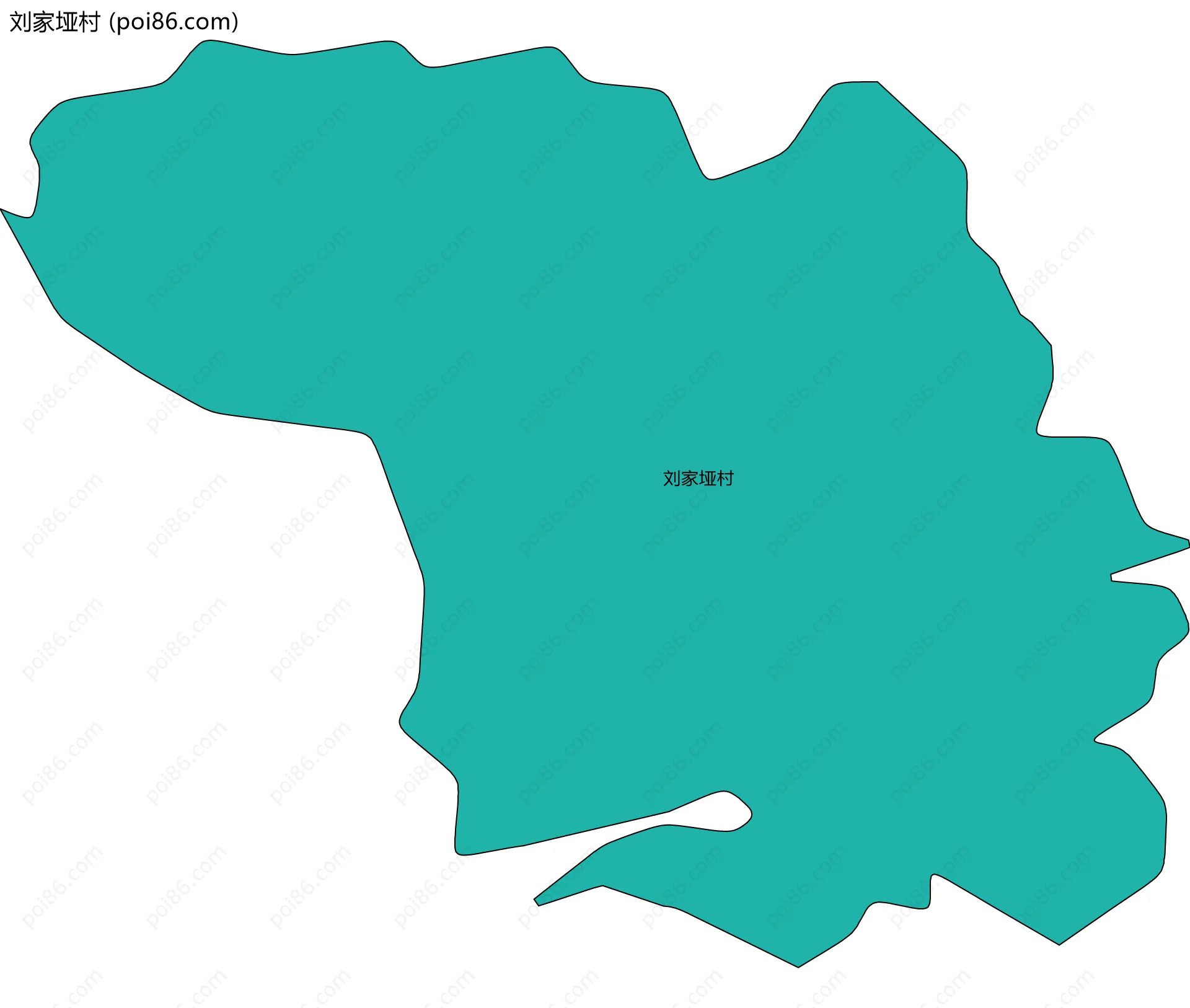 刘家垭村边界地图