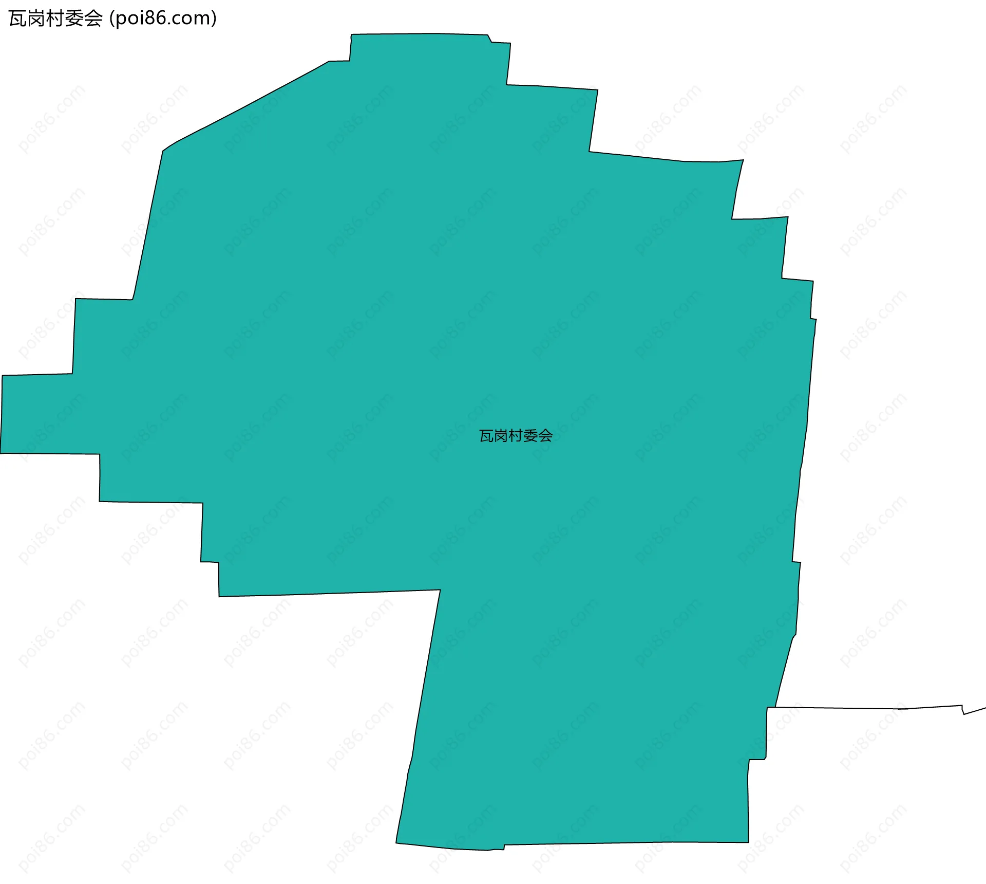 瓦岗村委会边界地图