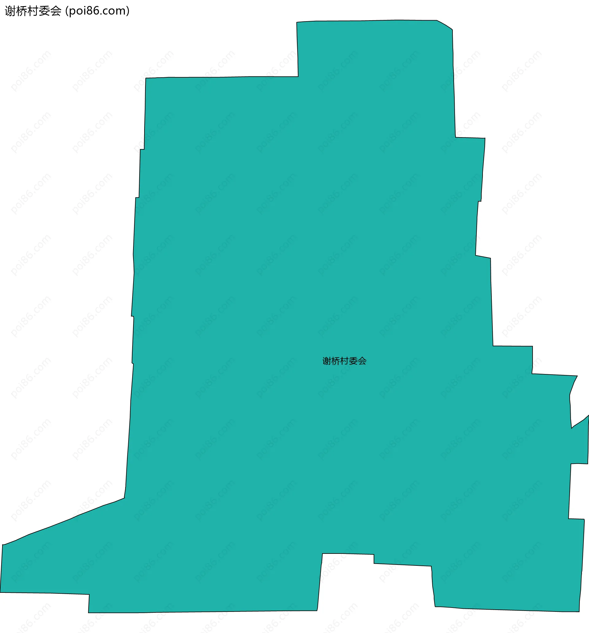 谢桥村委会边界地图