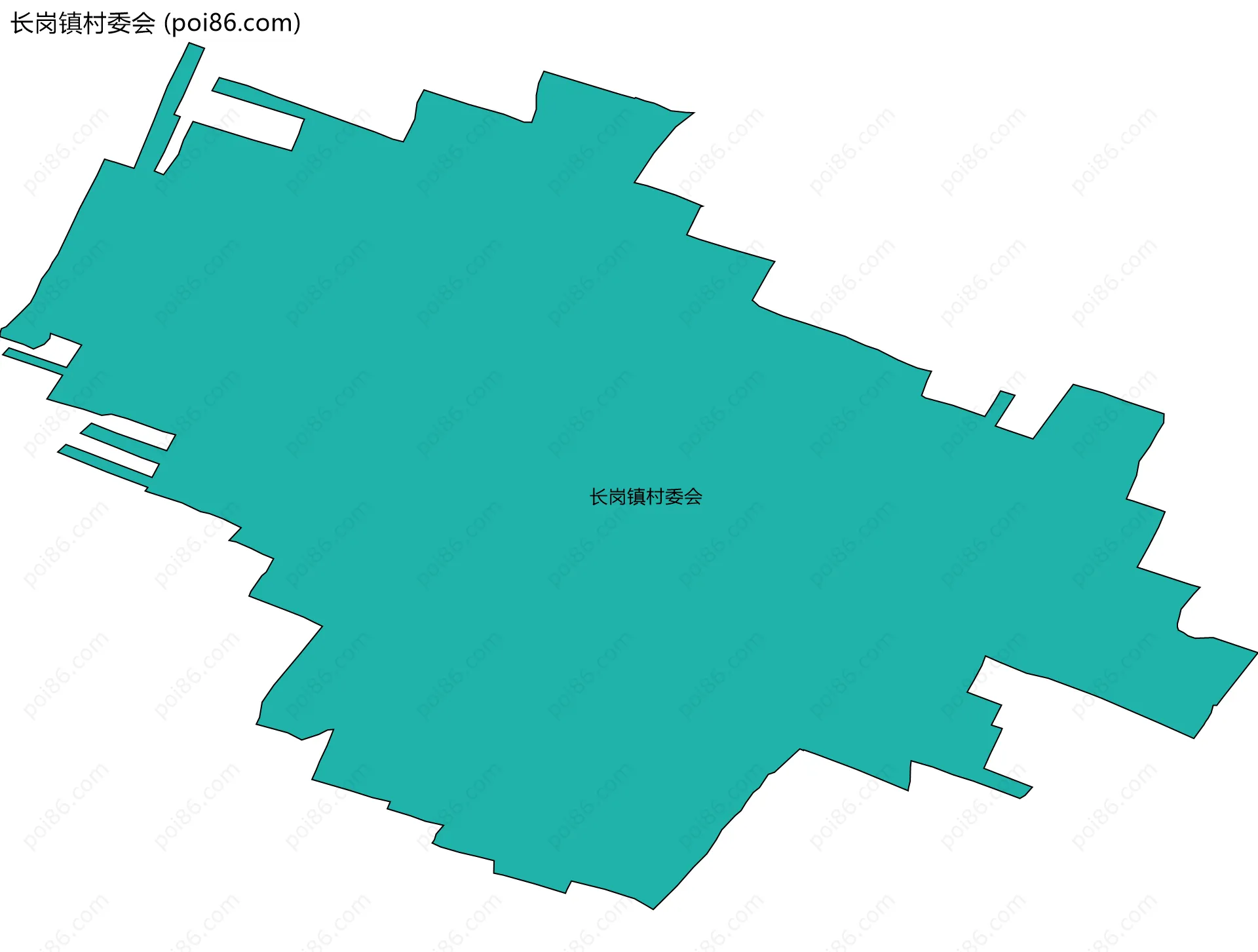 长岗镇村委会边界地图
