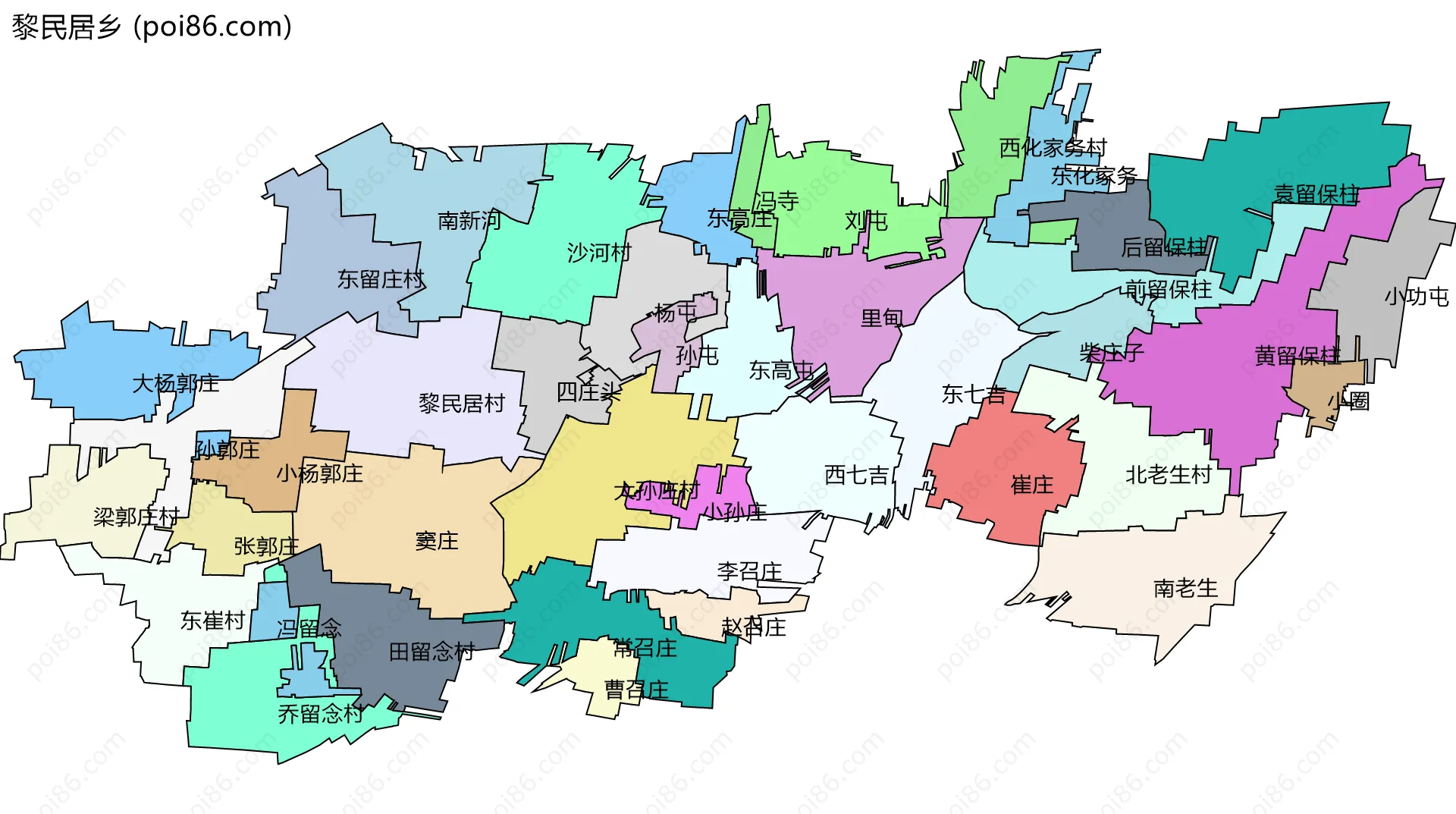 黎民居乡边界地图(五级行政区划)