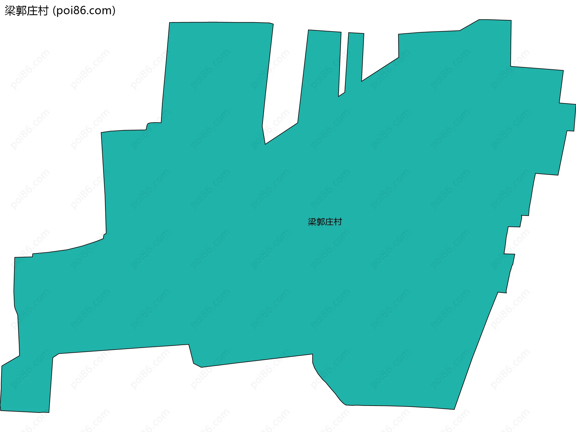 梁郭庄村边界地图