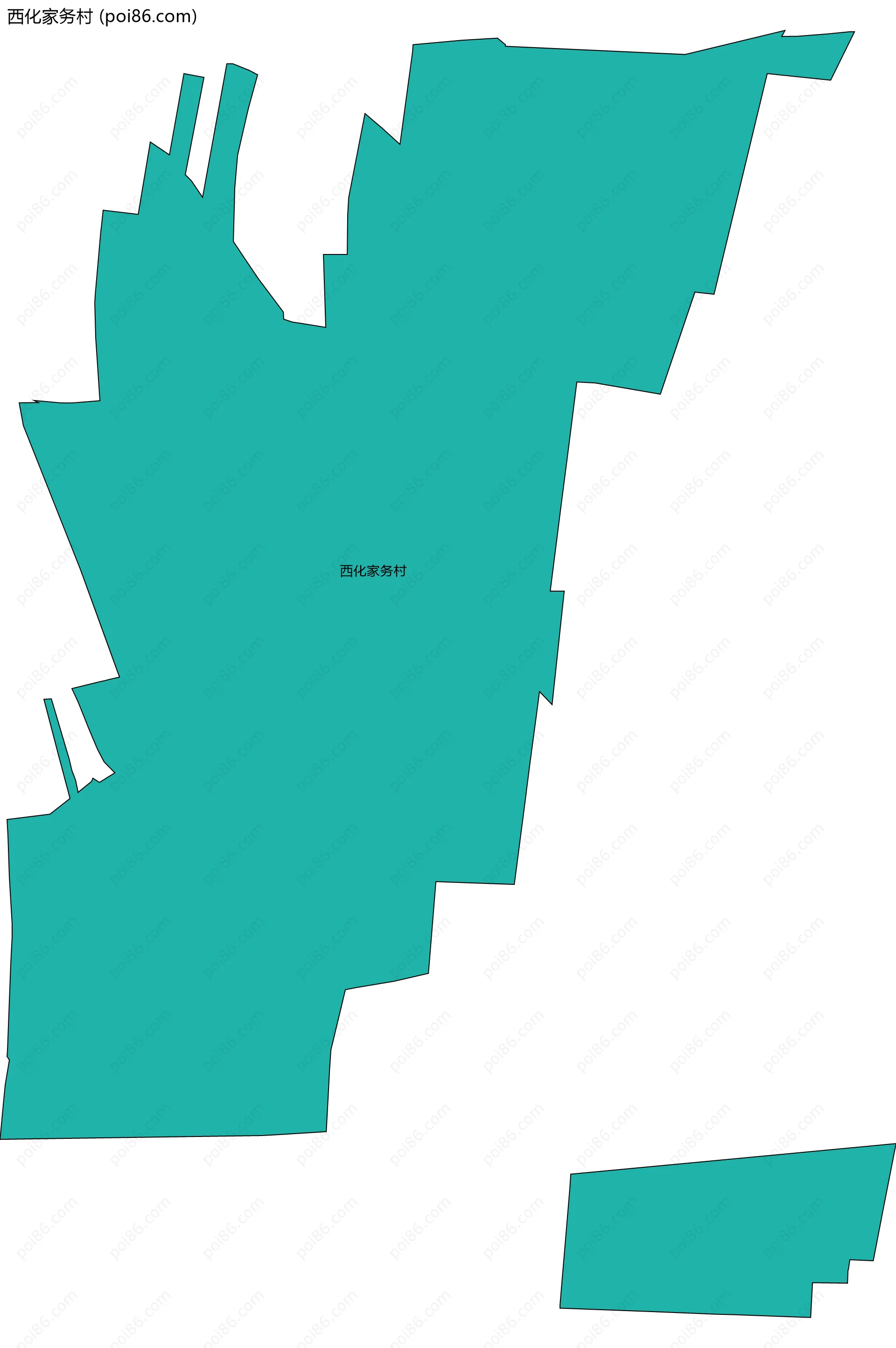 西化家务村边界地图