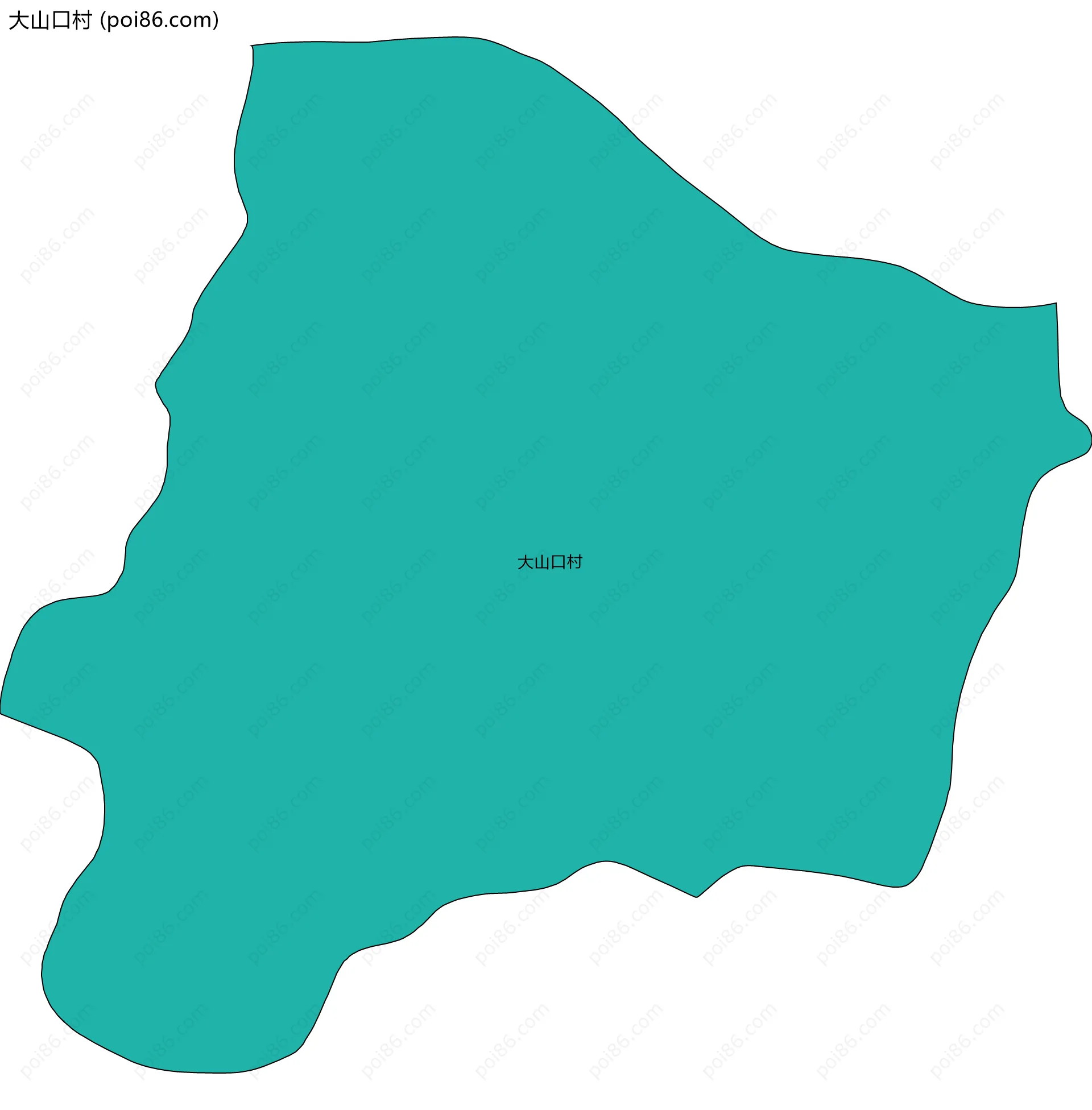 大山口村边界地图