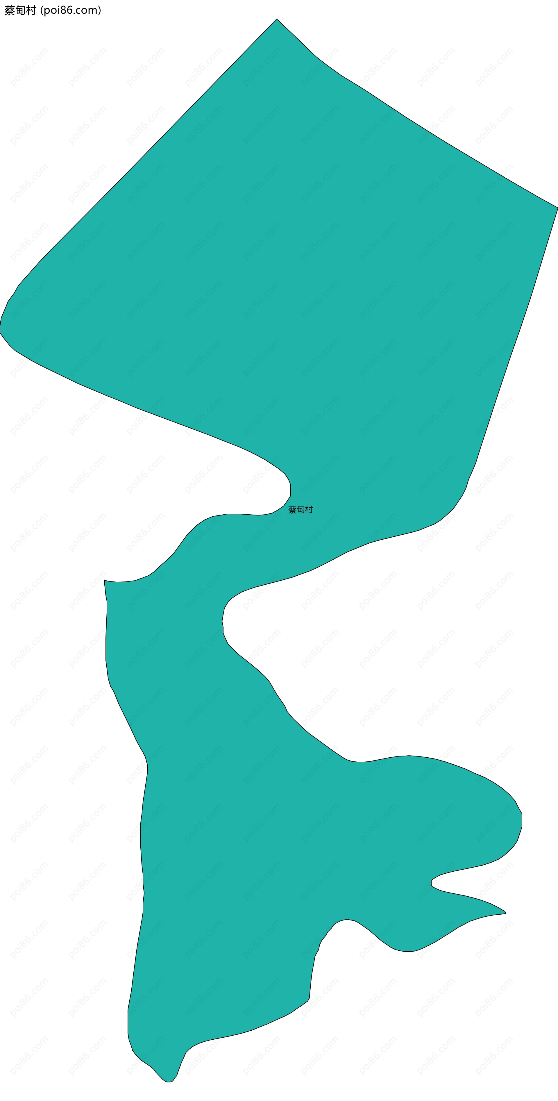 蔡甸村边界地图