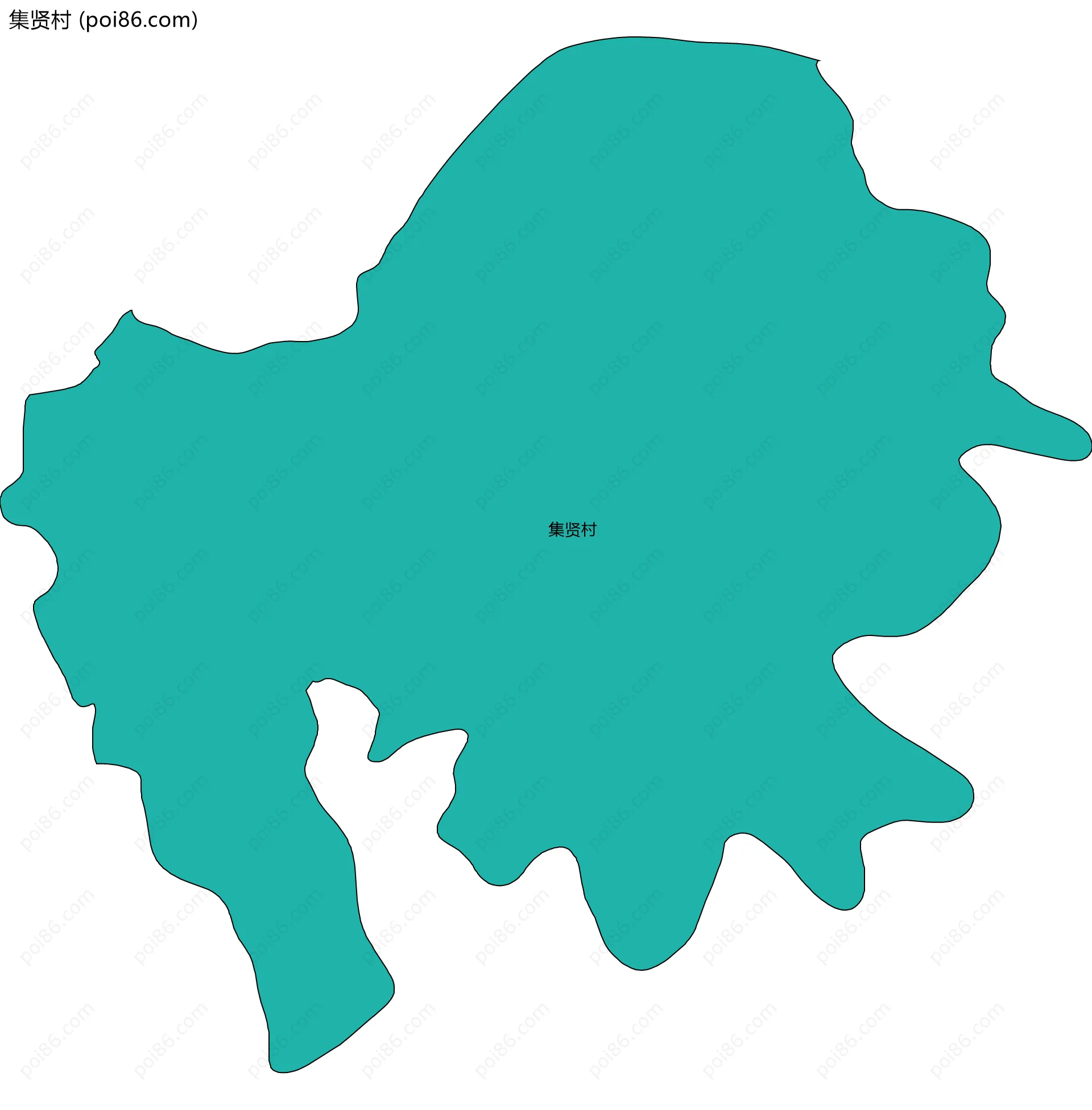 集贤村边界地图