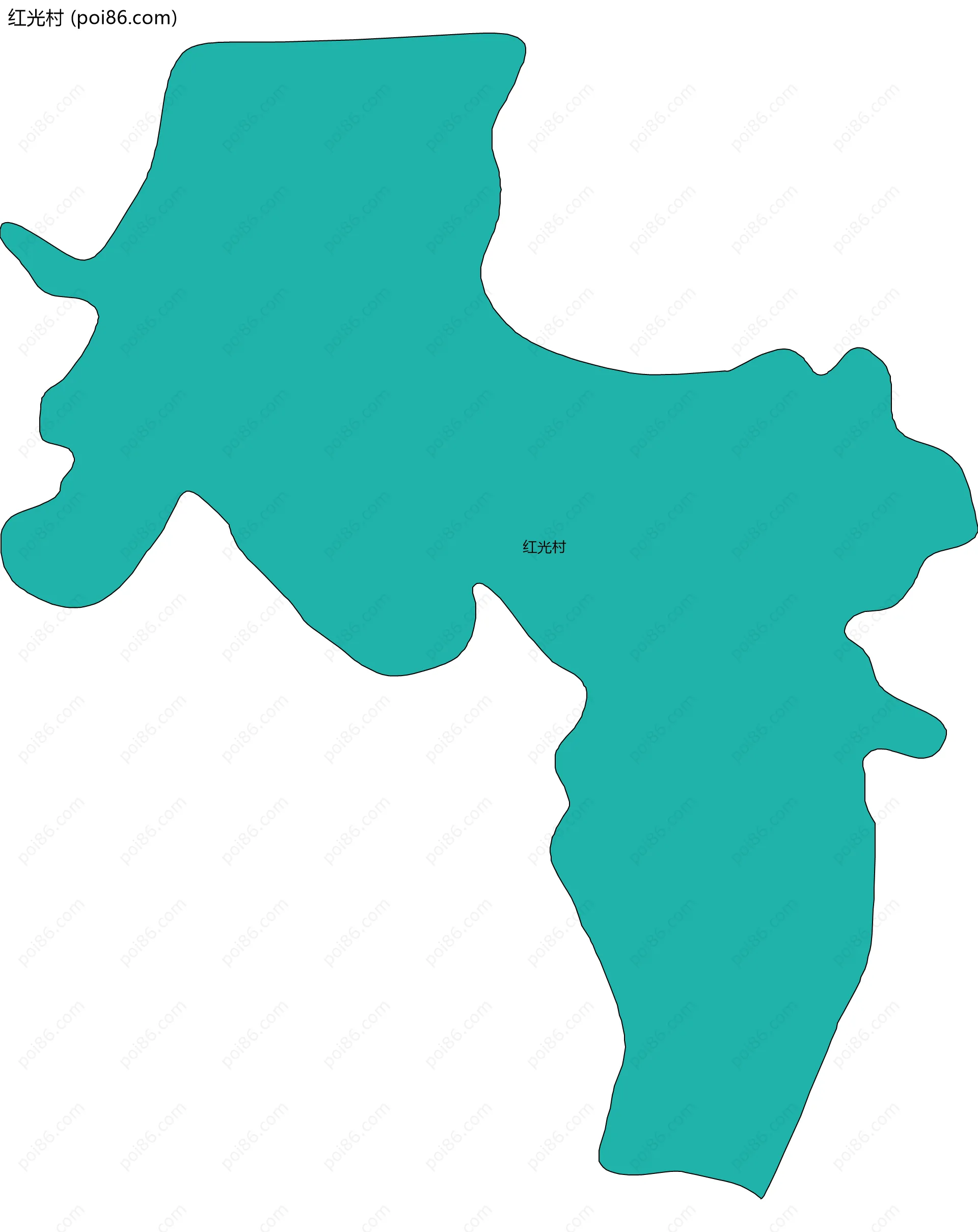 红光村边界地图