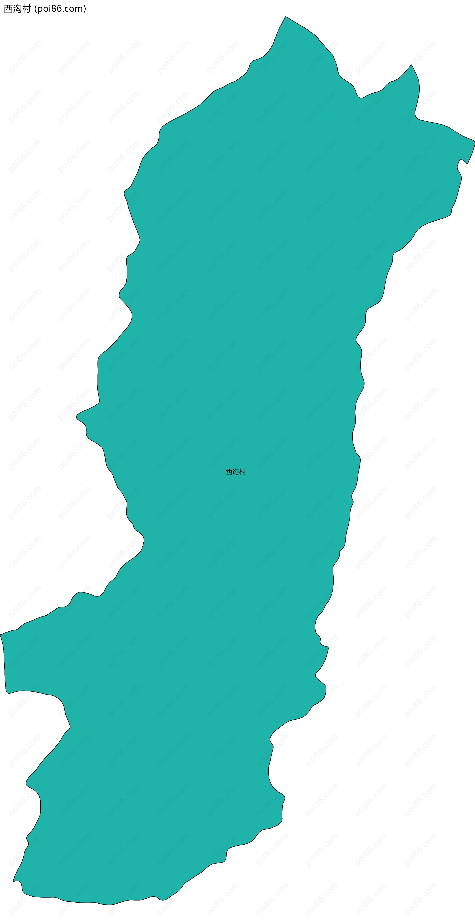 西沟村边界地图