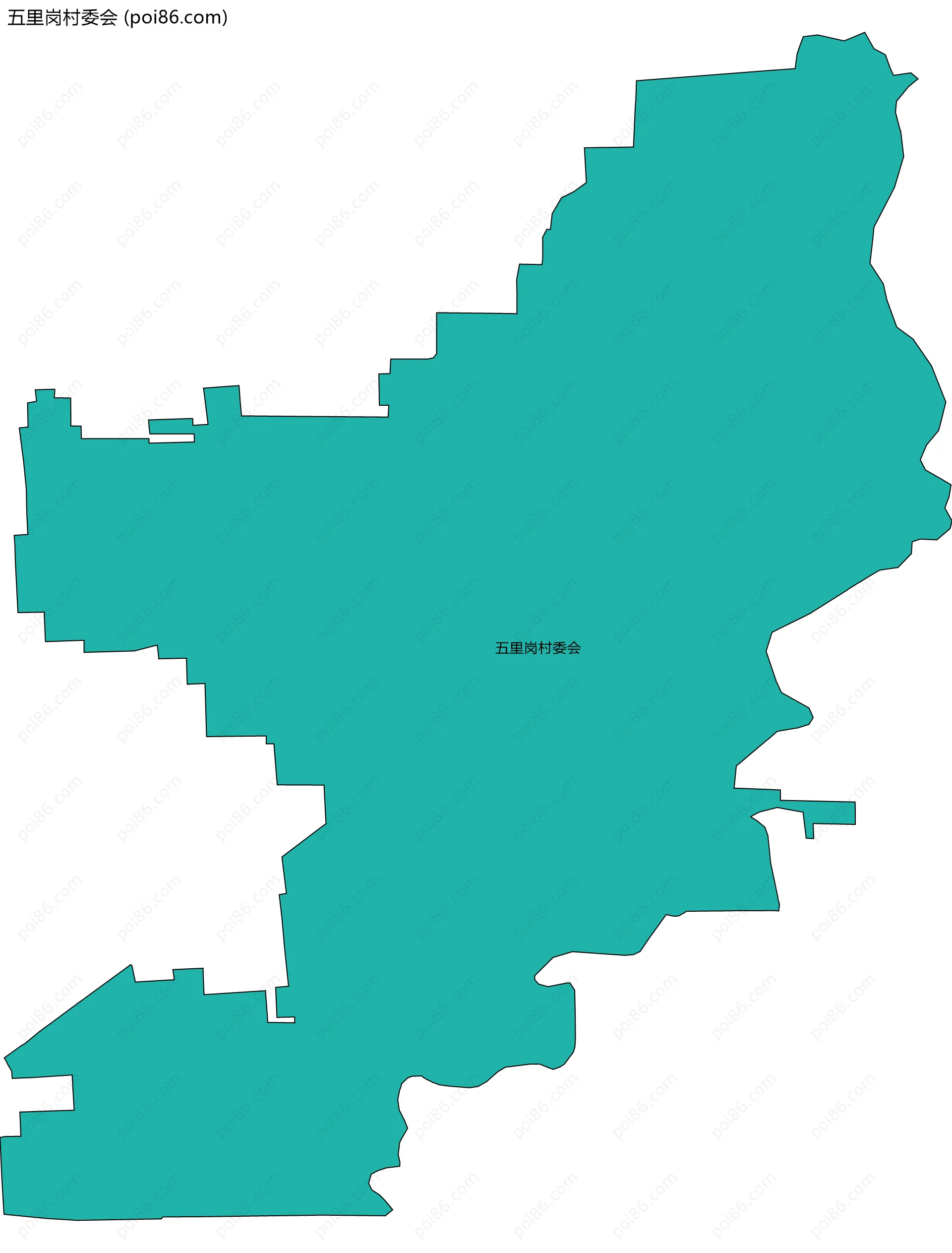 五里岗村委会边界地图