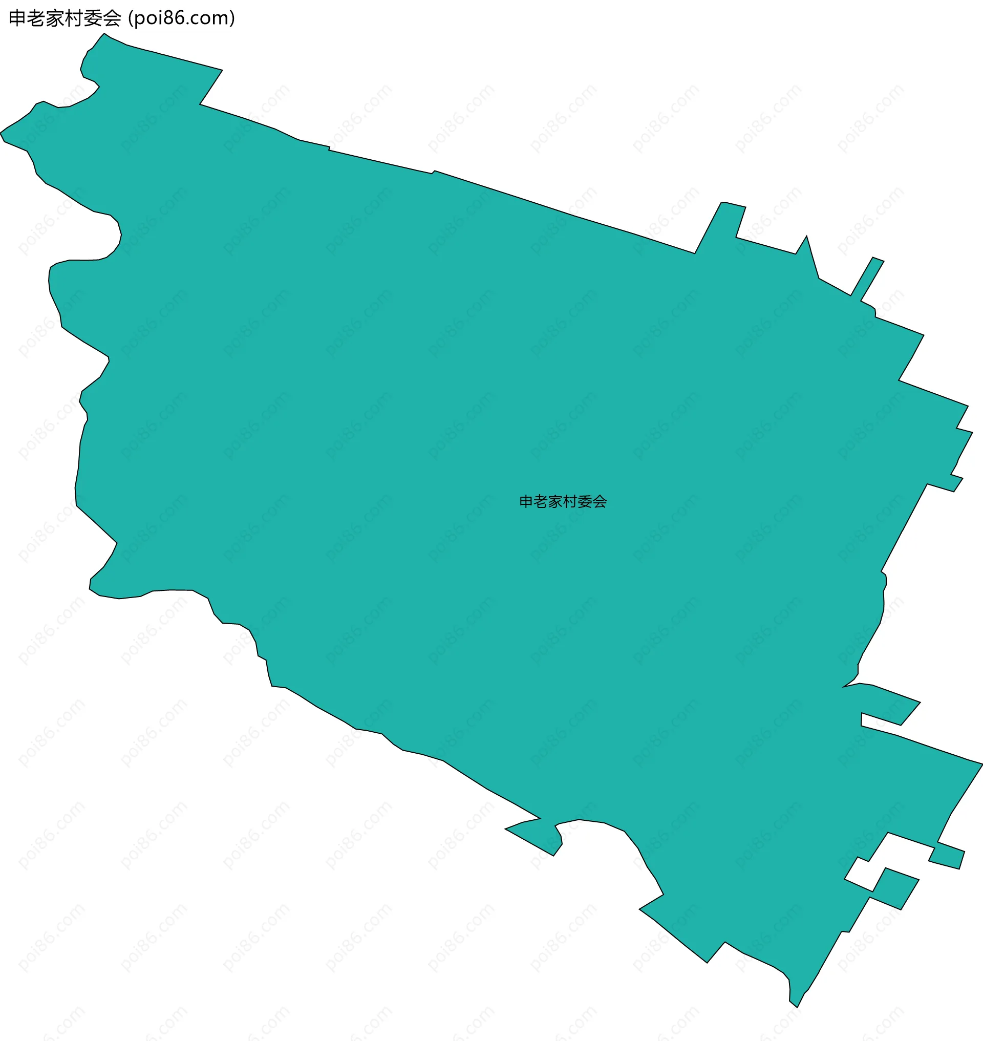 申老家村委会边界地图