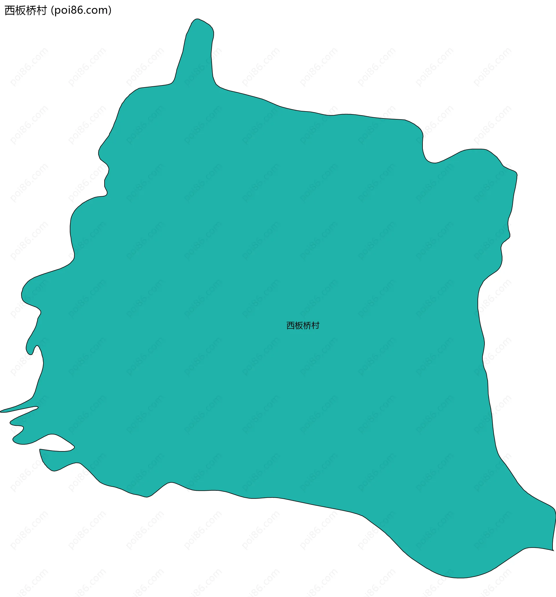 西板桥村边界地图