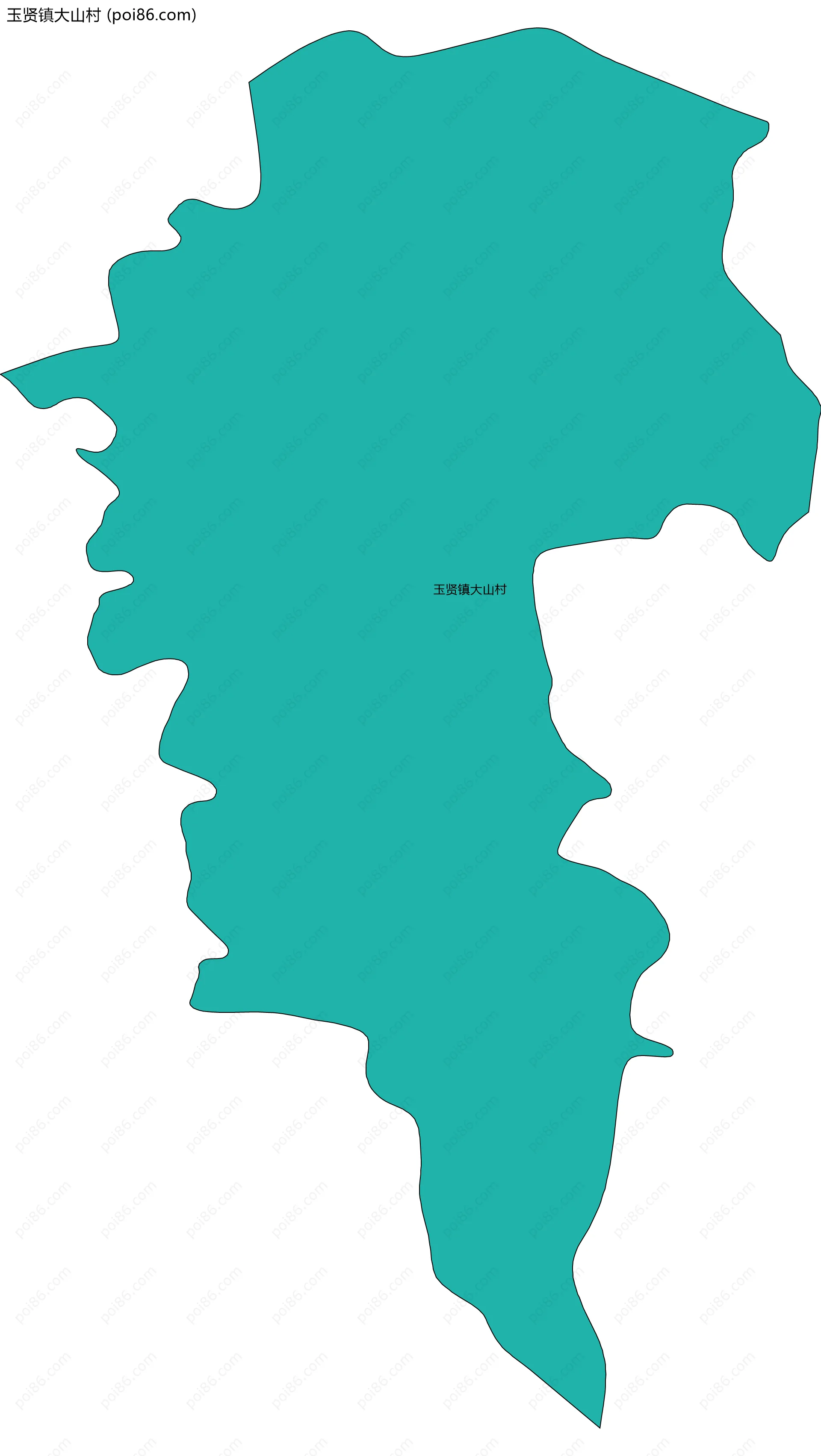 玉贤镇大山村边界地图