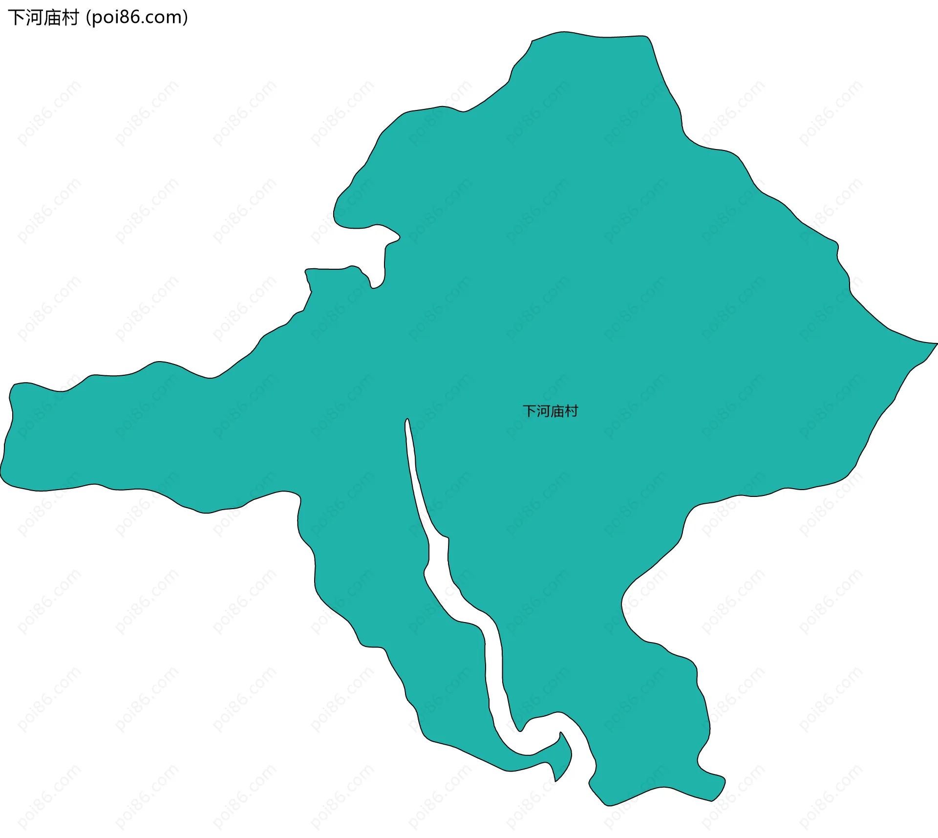 下河庙村边界地图