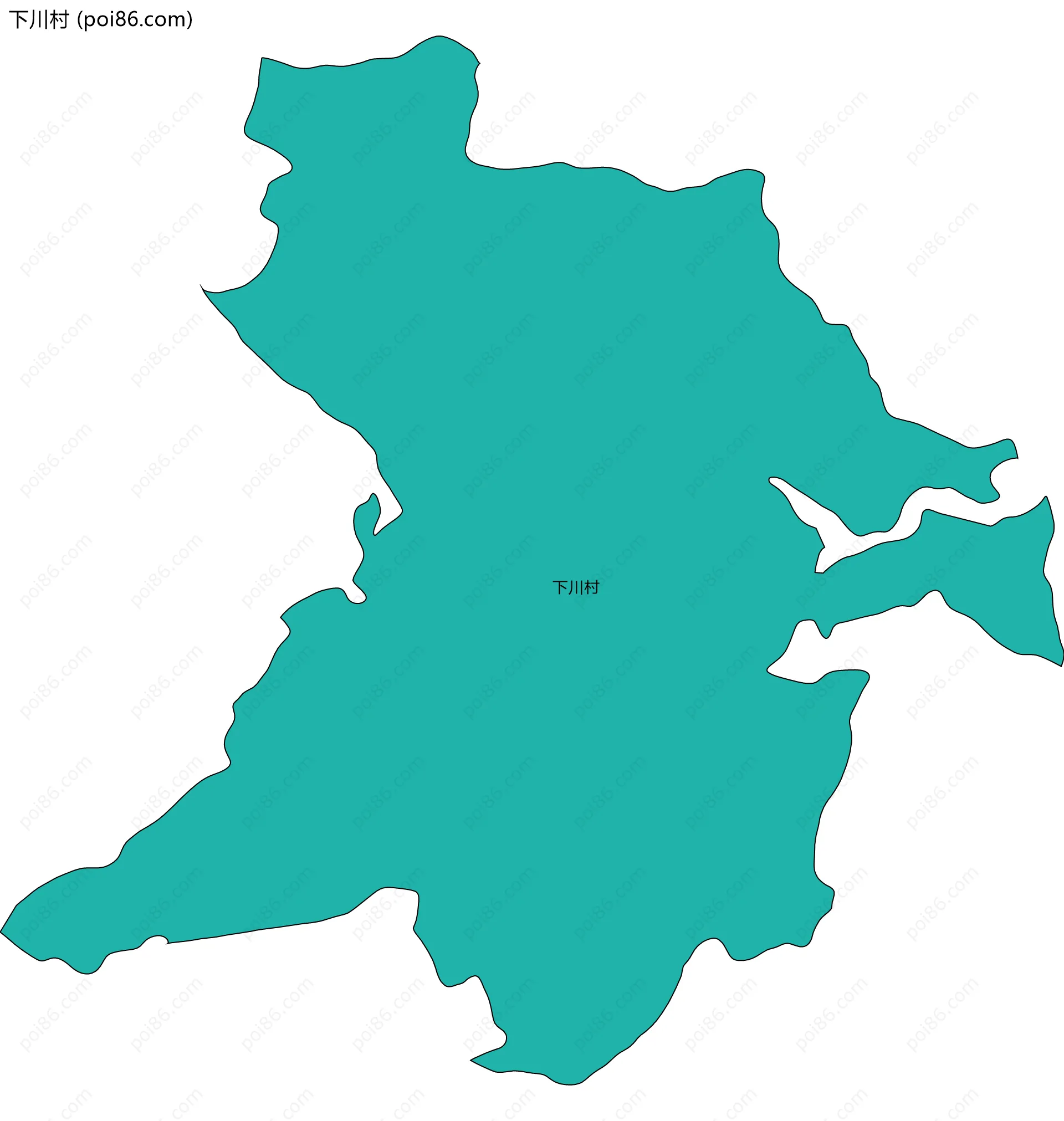 下川村边界地图