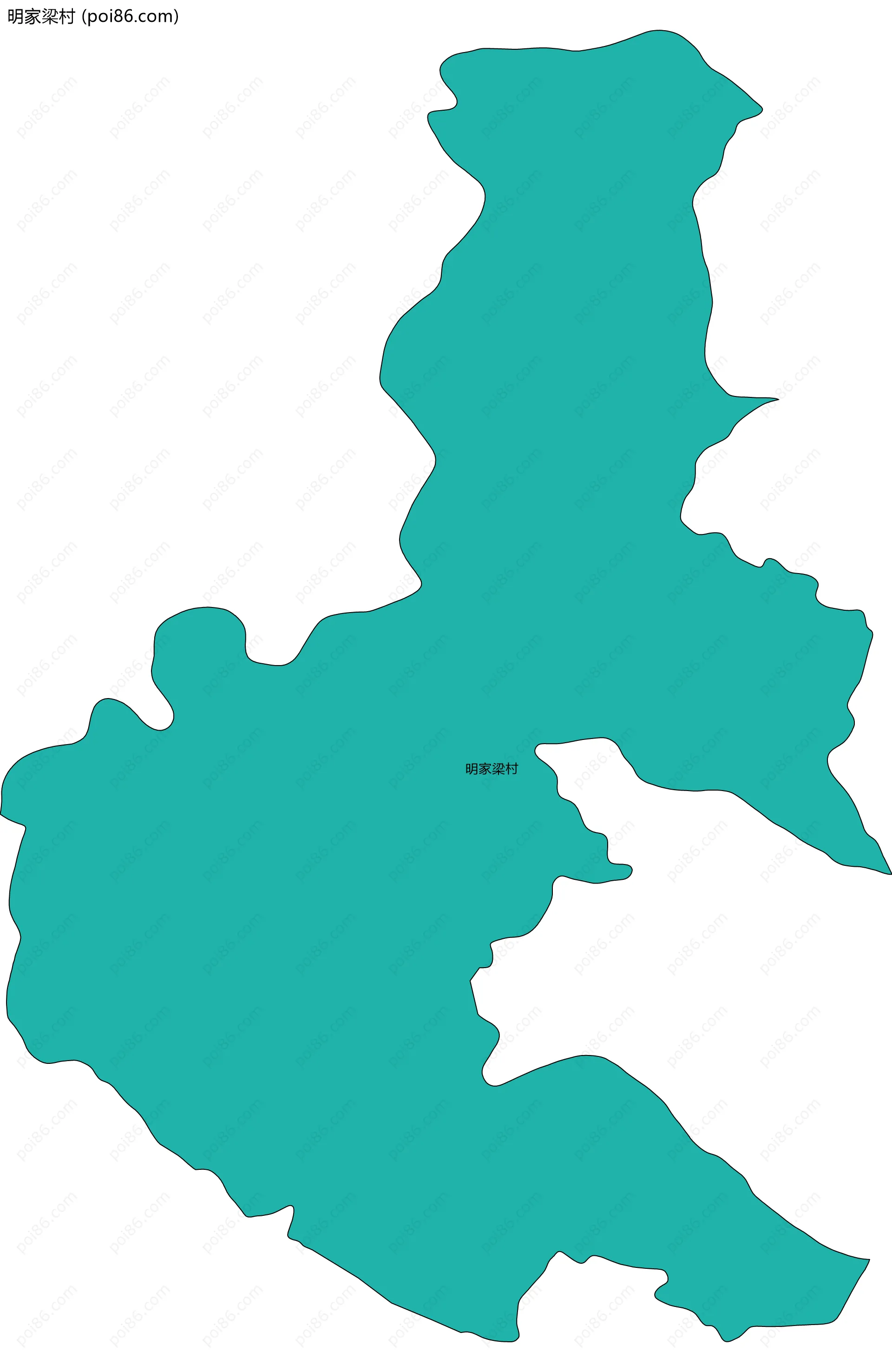 明家梁村边界地图