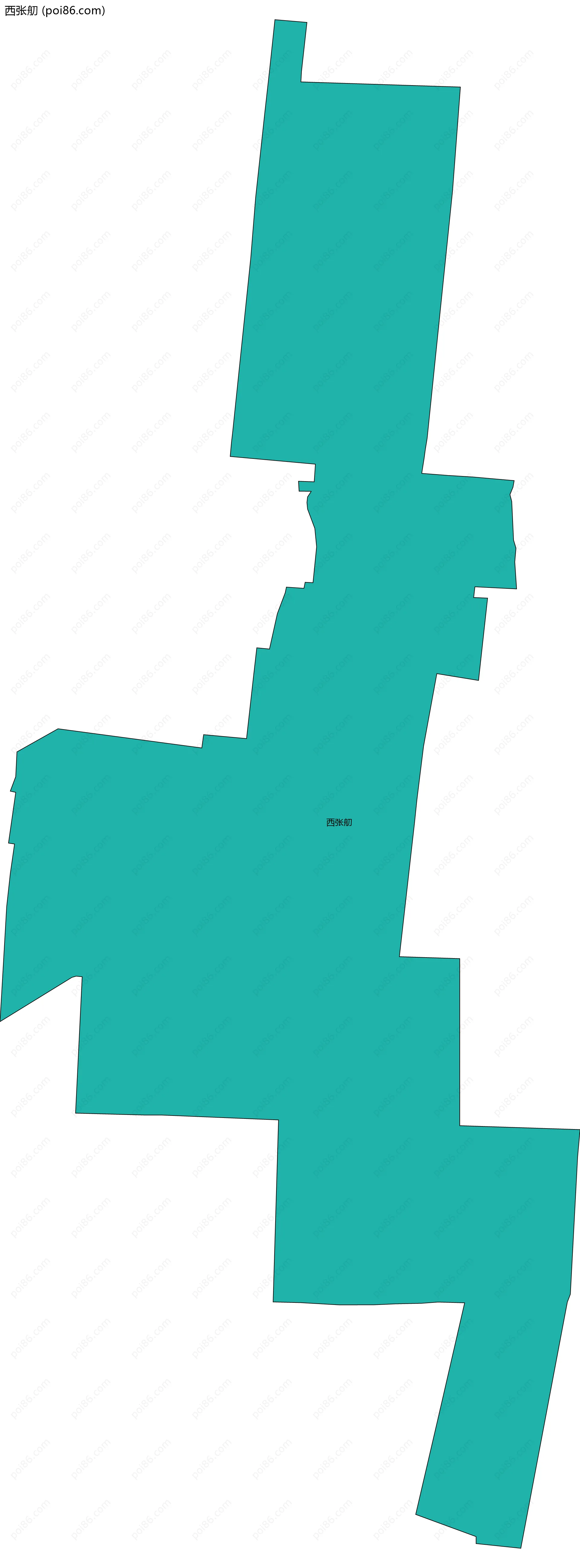 西张舠边界地图