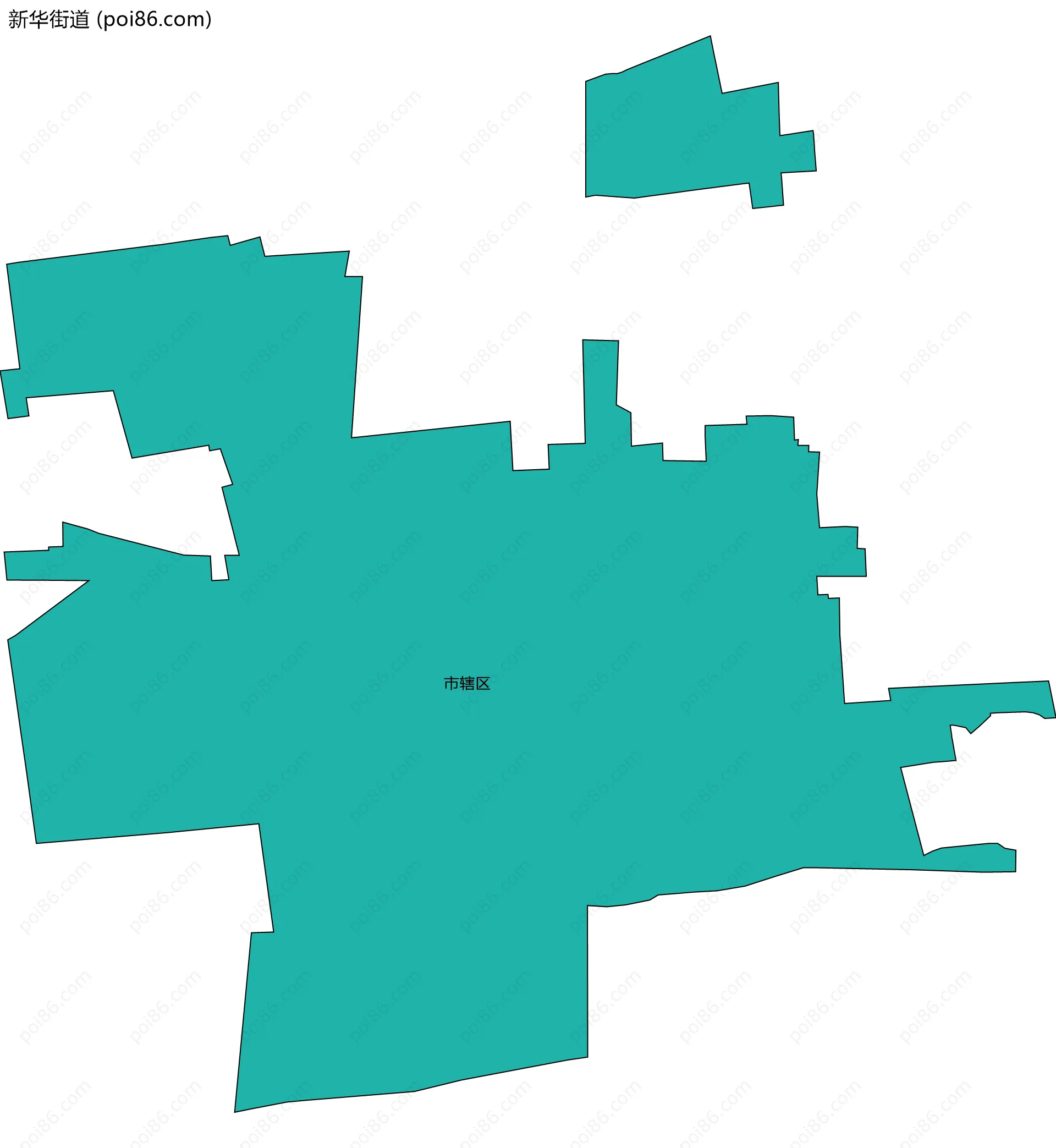 新华街道边界地图(五级行政区划)